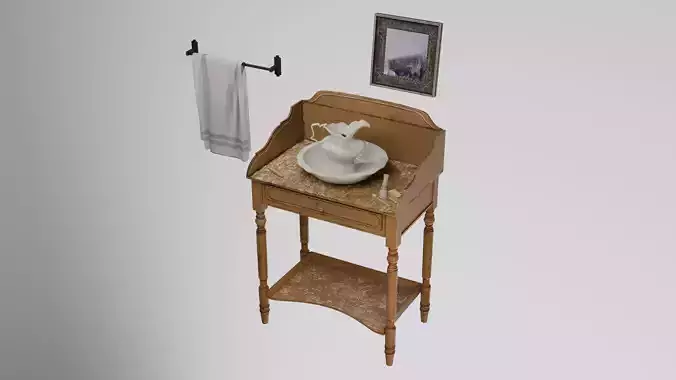 Victorian Bathroom Washbasin Pack Low-poly 3D model