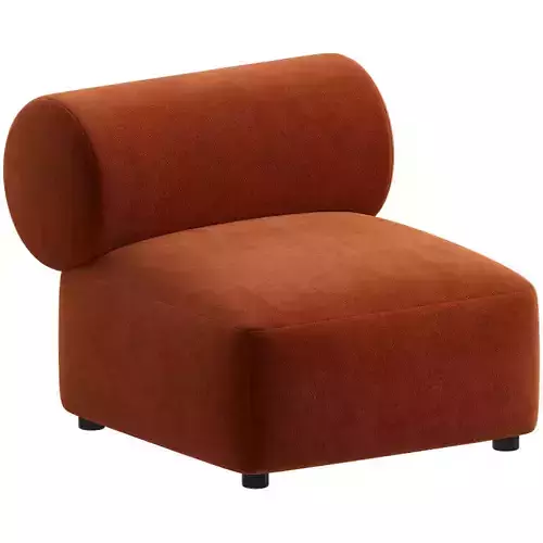 Modern Orange Modular Lounge Chair 