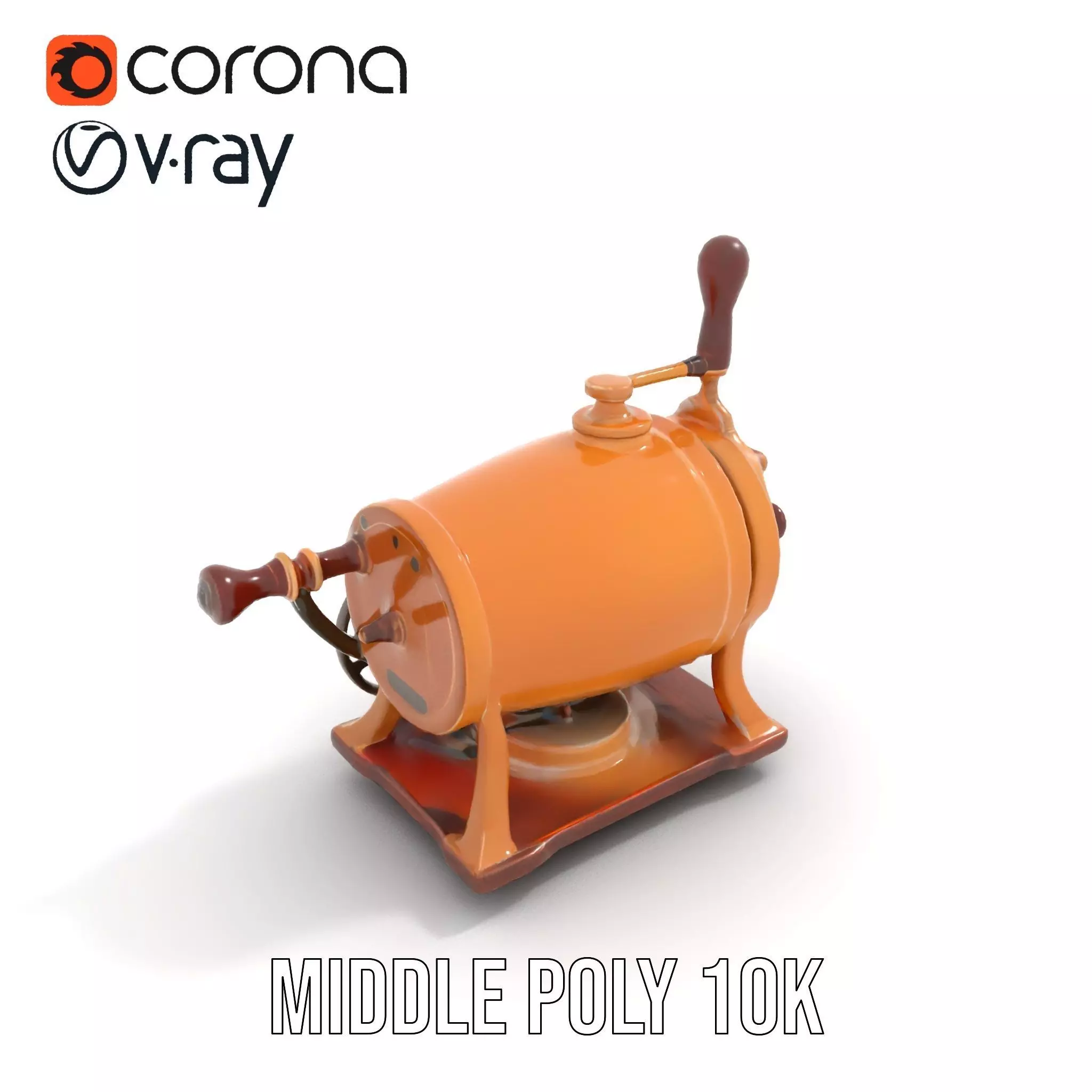 Vintage Brass Grinder model pack Low-poly 3D model_12