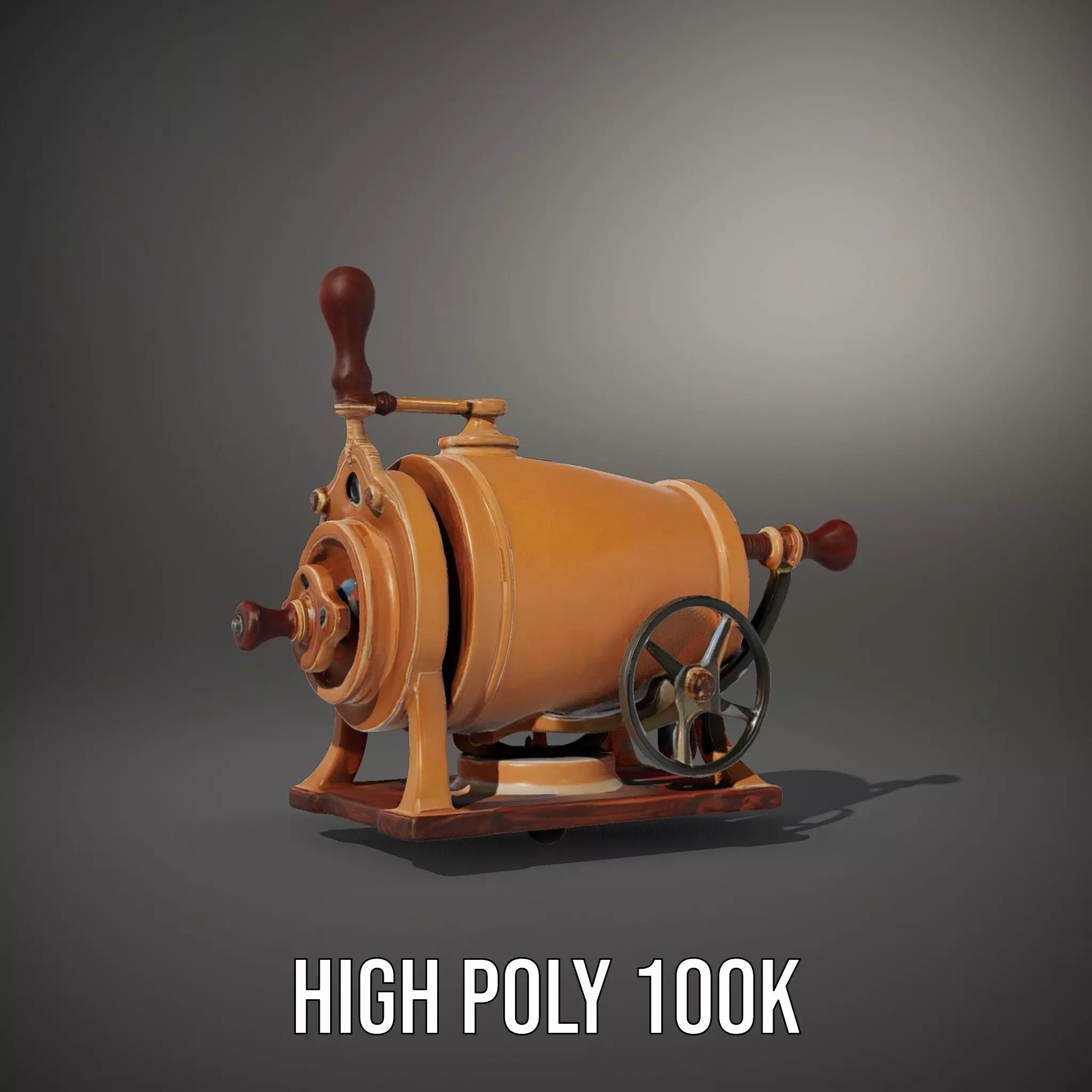 Vintage Brass Grinder model pack Low-poly 3D model_9