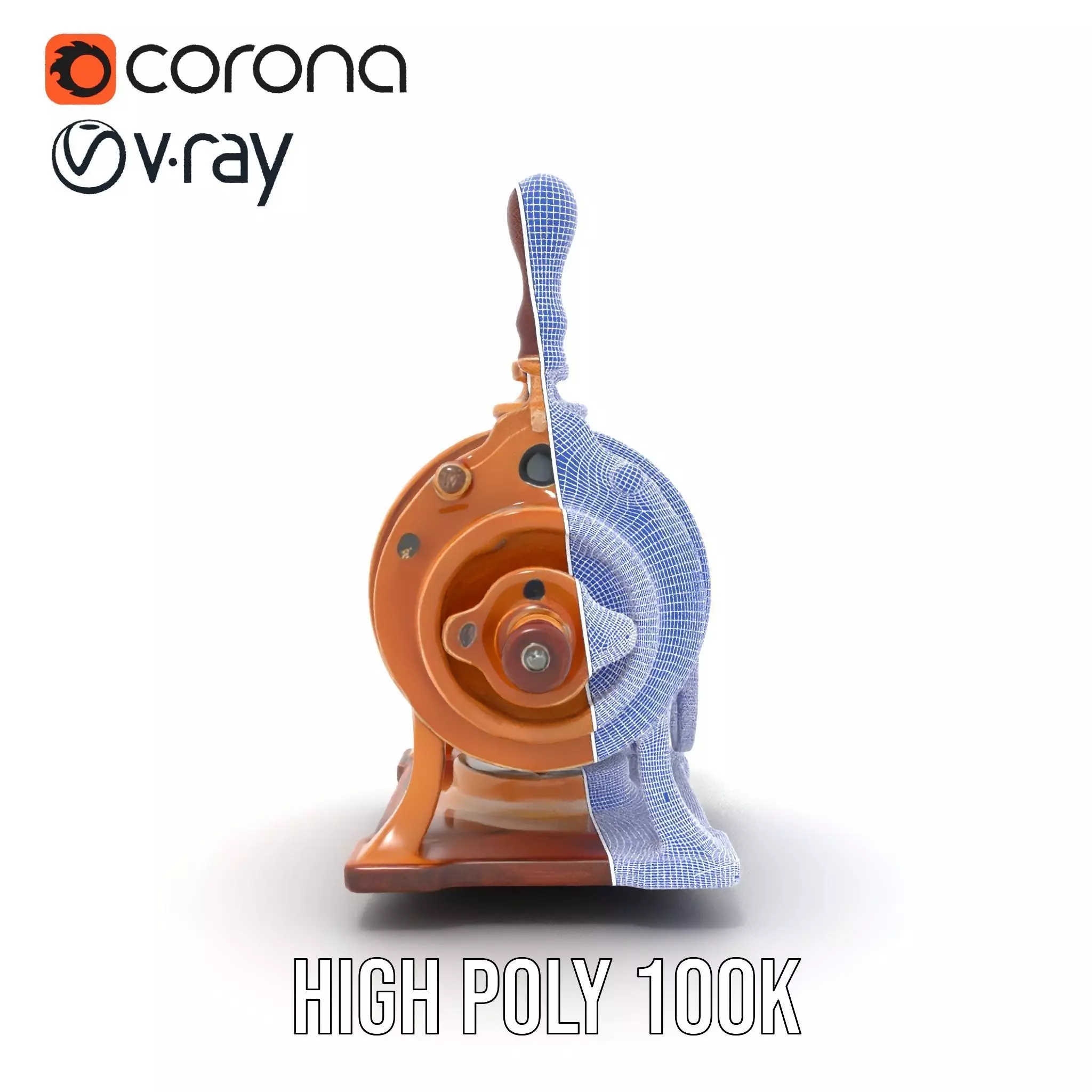 Vintage Brass Grinder model pack Low-poly 3D model_35