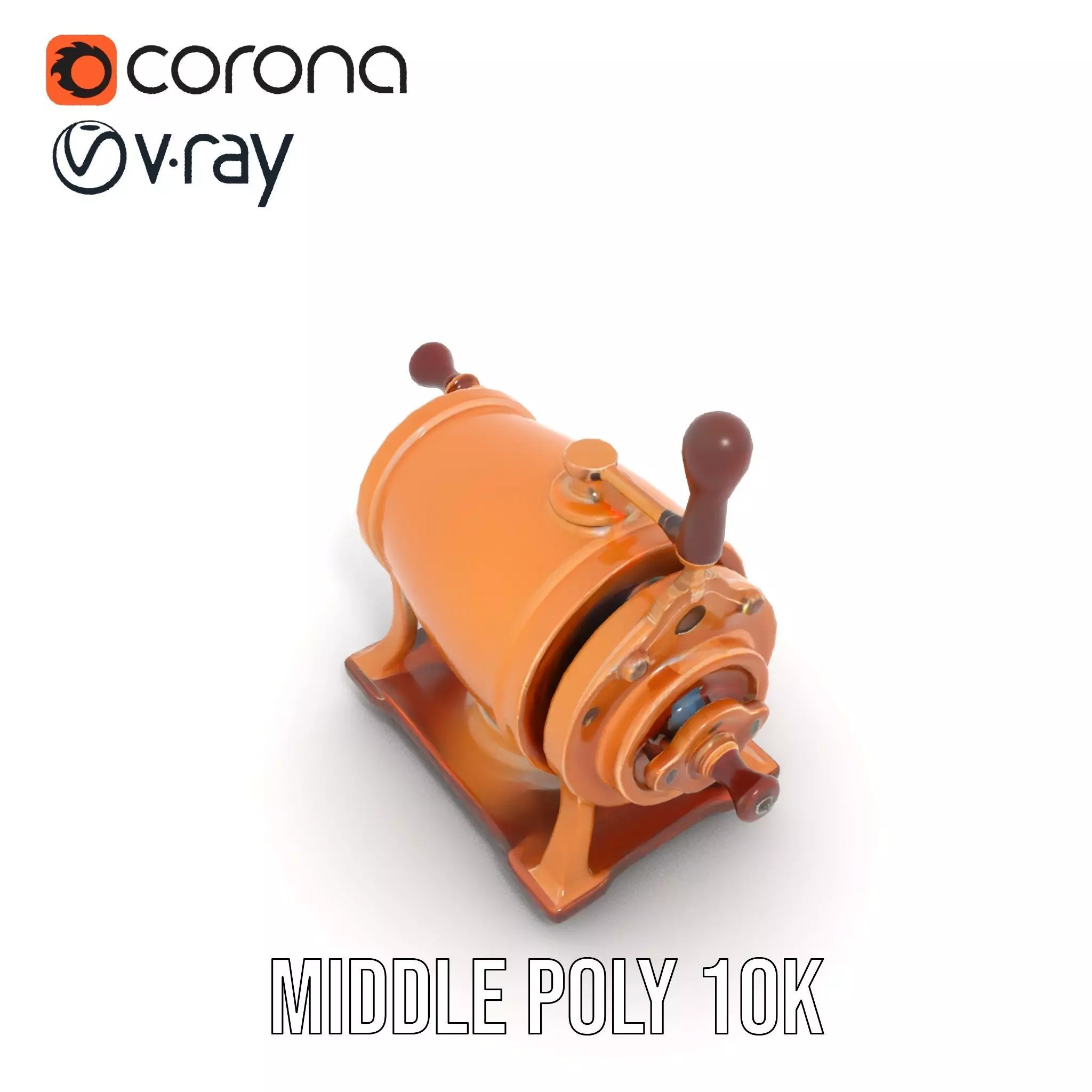 Vintage Brass Grinder model pack Low-poly 3D model_16