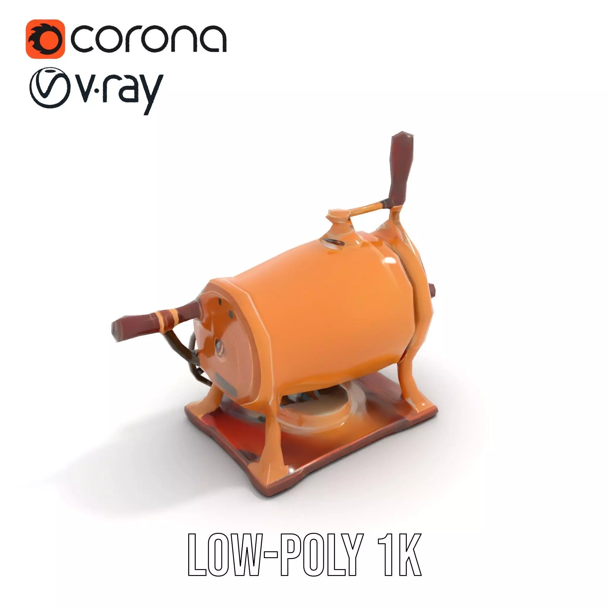 Vintage Brass Grinder model pack Low-poly 3D model_26