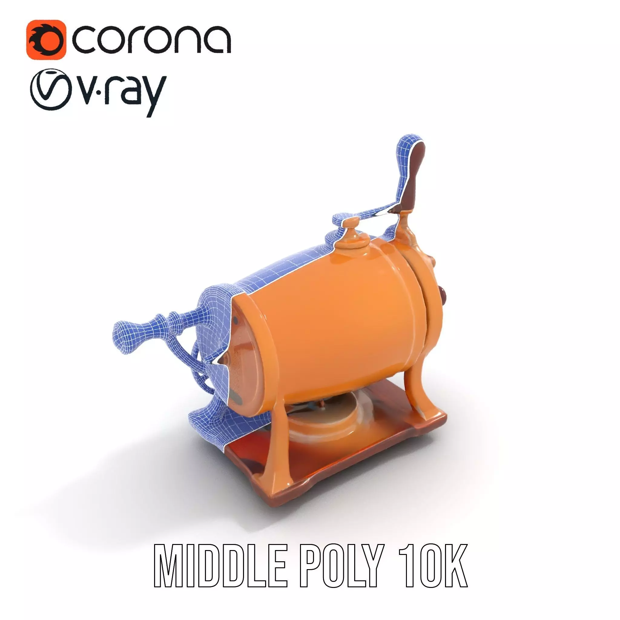 Vintage Brass Grinder model pack Low-poly 3D model_14