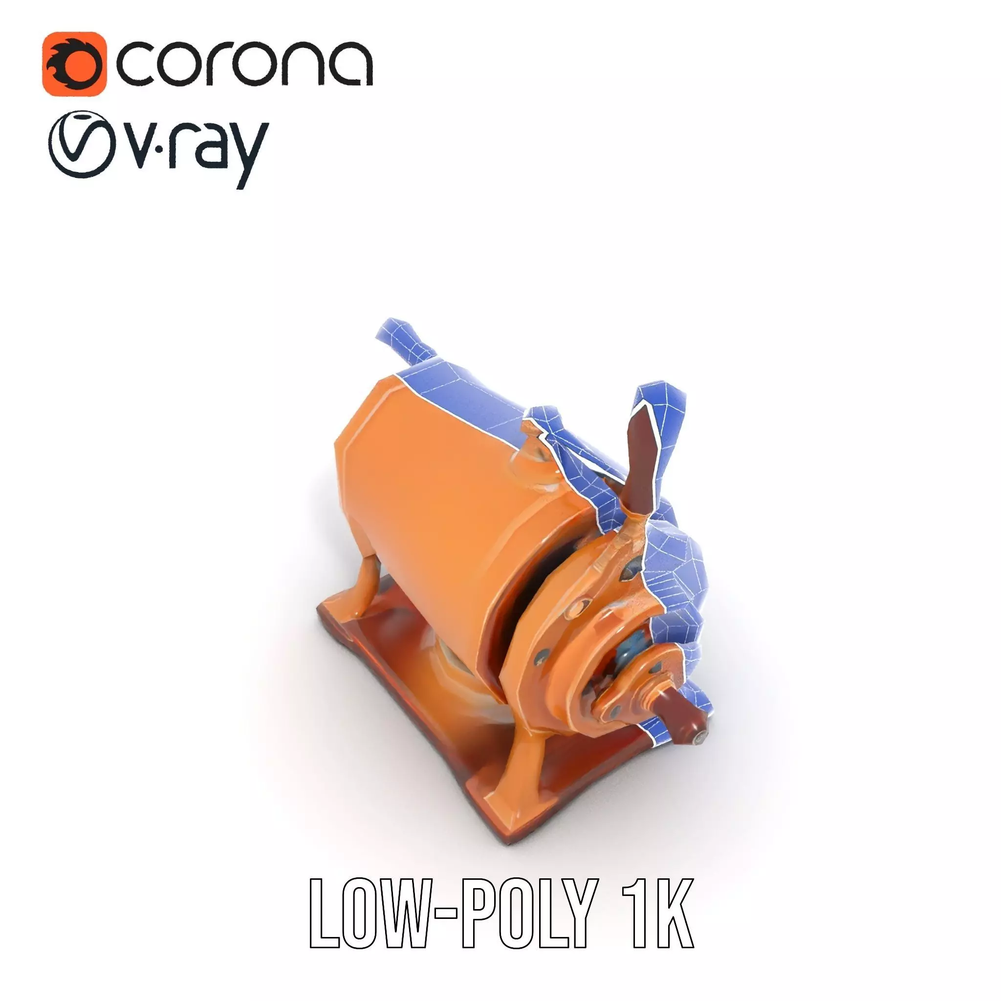 Vintage Brass Grinder model pack Low-poly 3D model_23