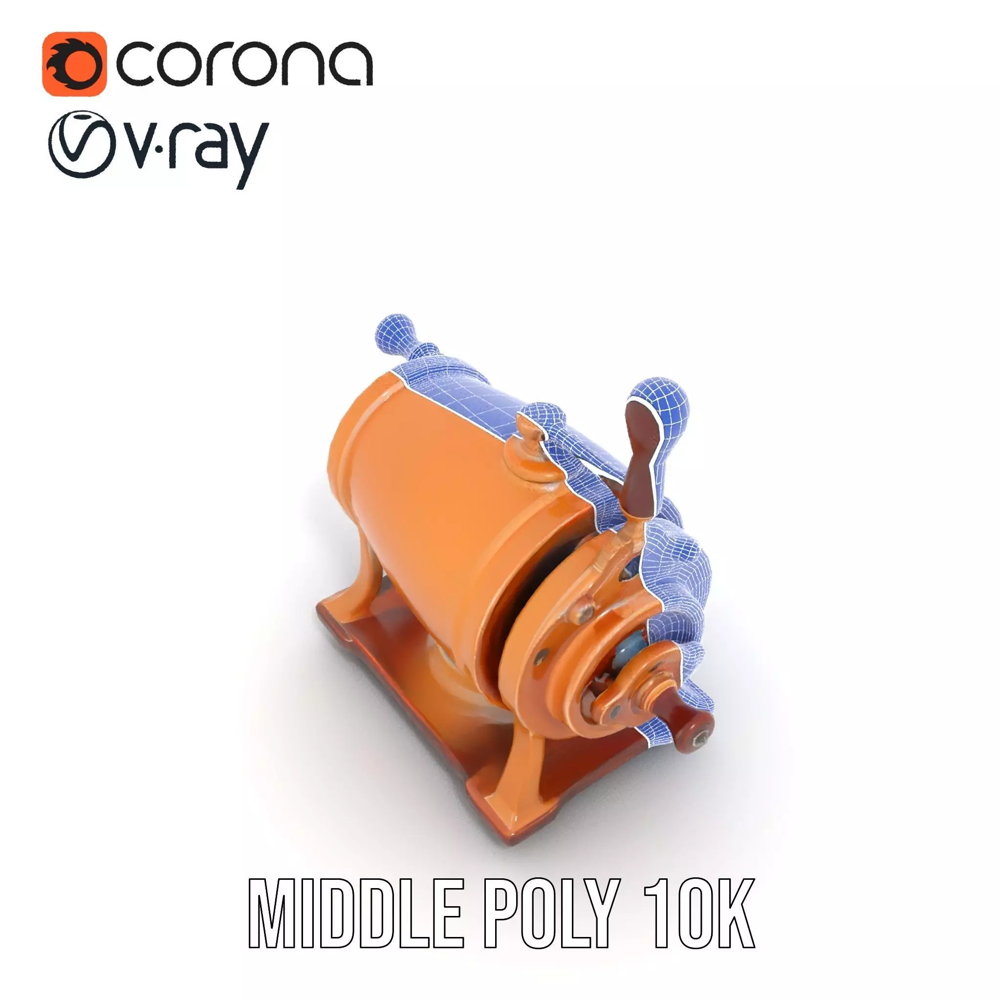 Vintage Brass Grinder model pack Low-poly 3D model_22