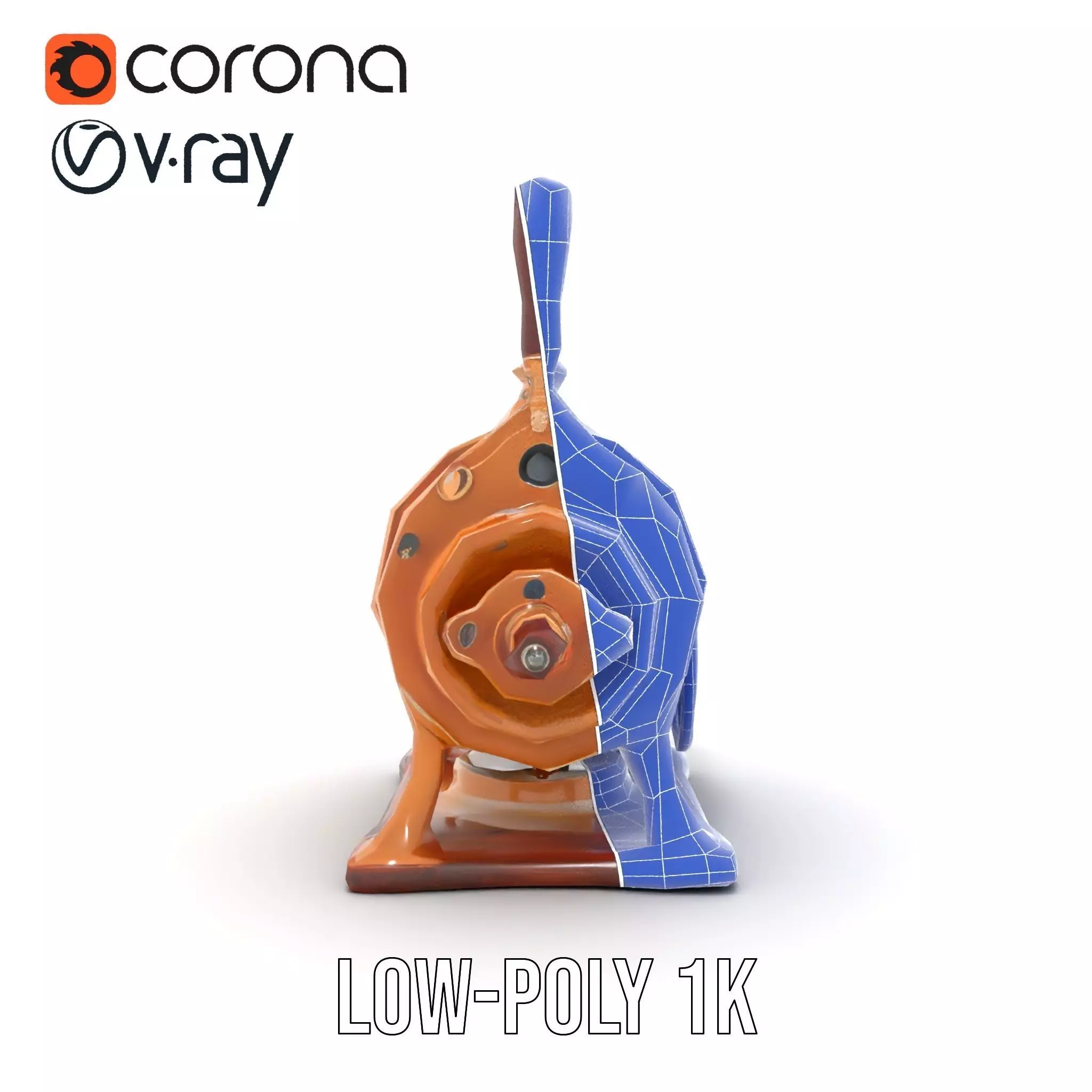 Vintage Brass Grinder model pack Low-poly 3D model_32