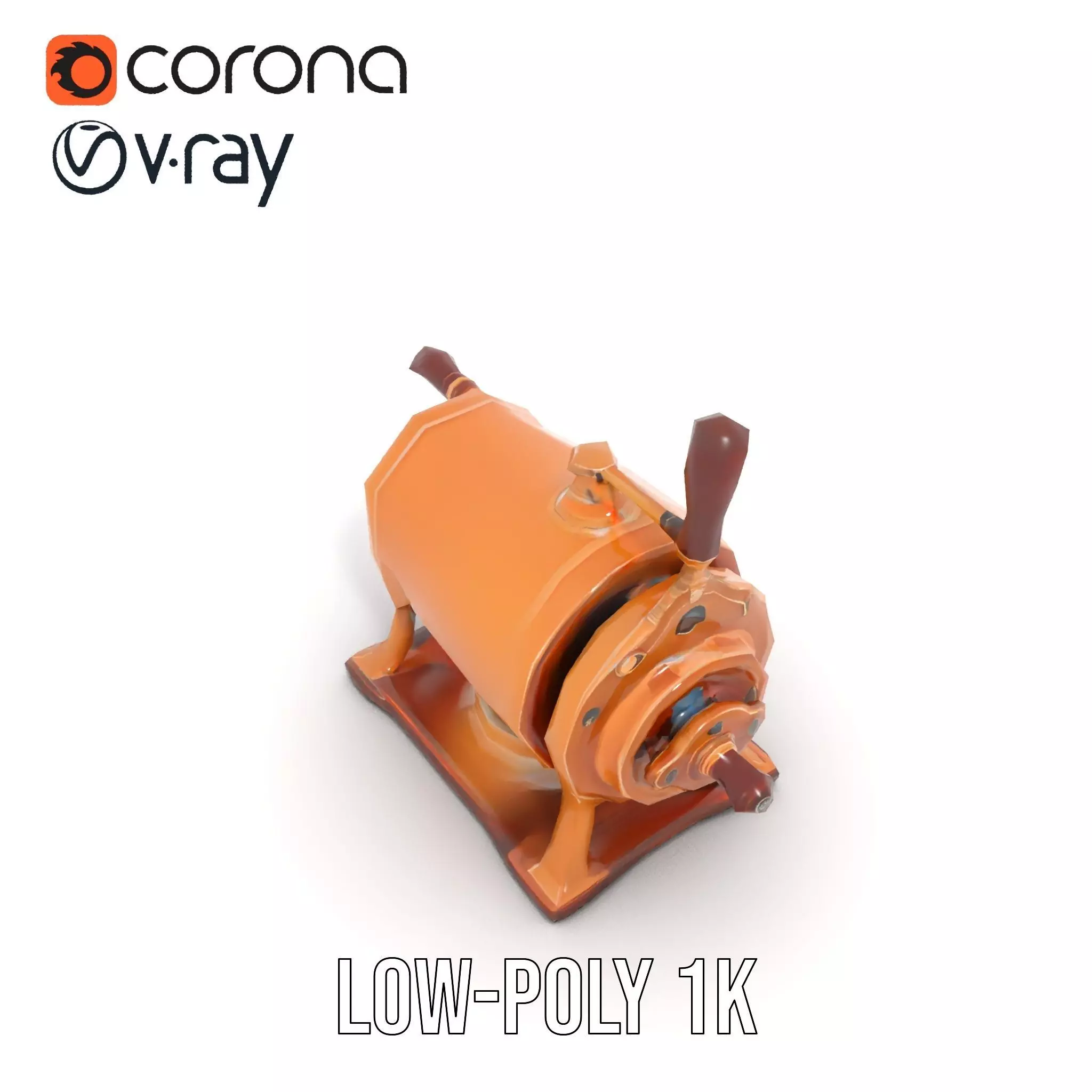 Vintage Brass Grinder model pack Low-poly 3D model_13