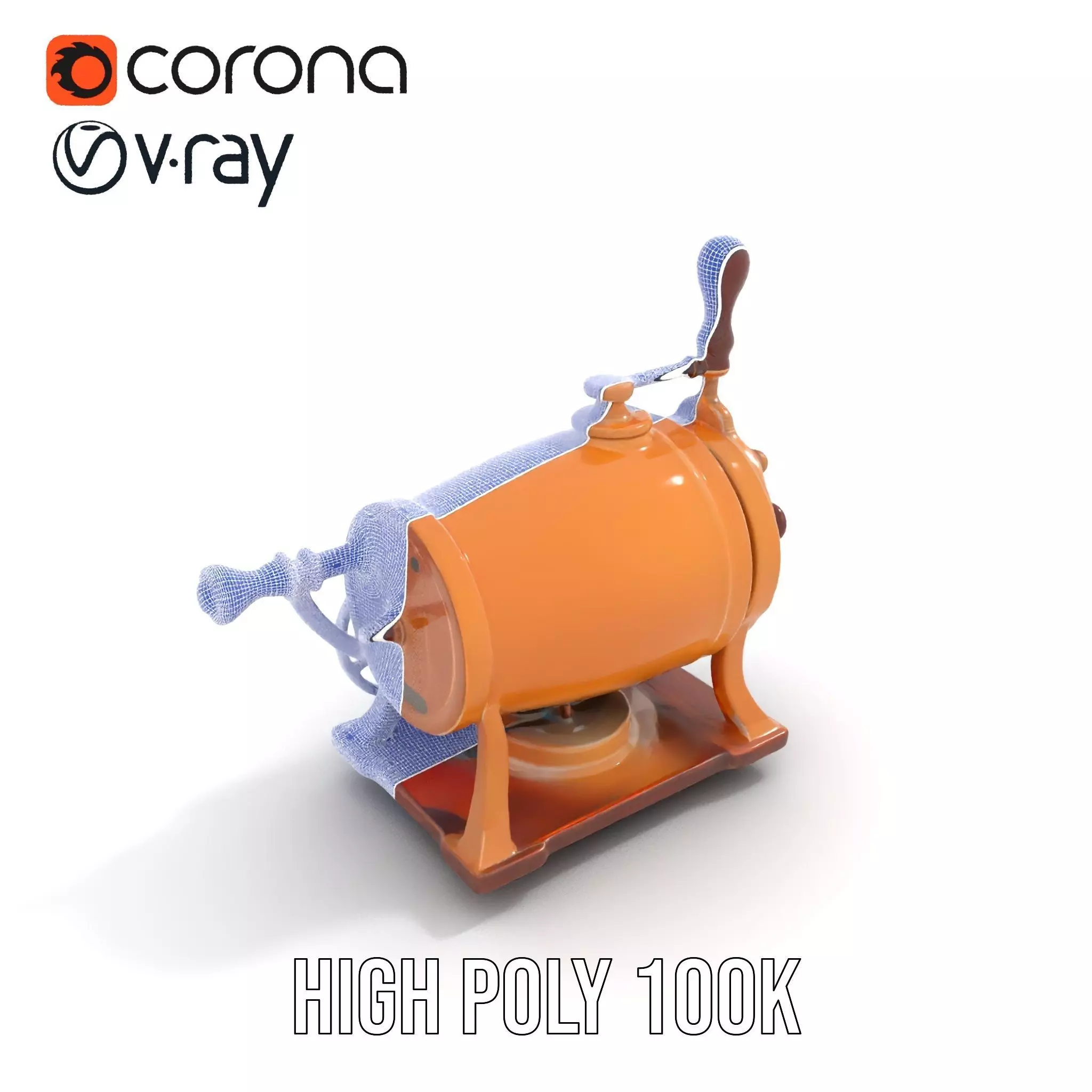 Vintage Brass Grinder model pack Low-poly 3D model_33