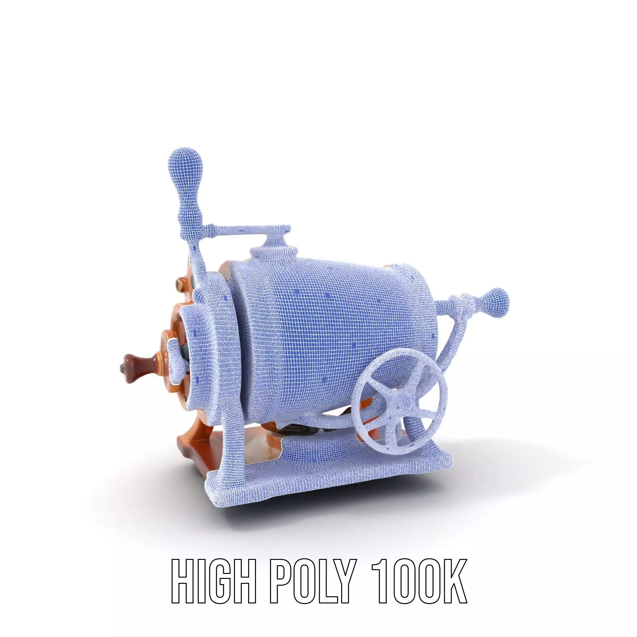 Vintage Brass Grinder model pack Low-poly 3D model_5