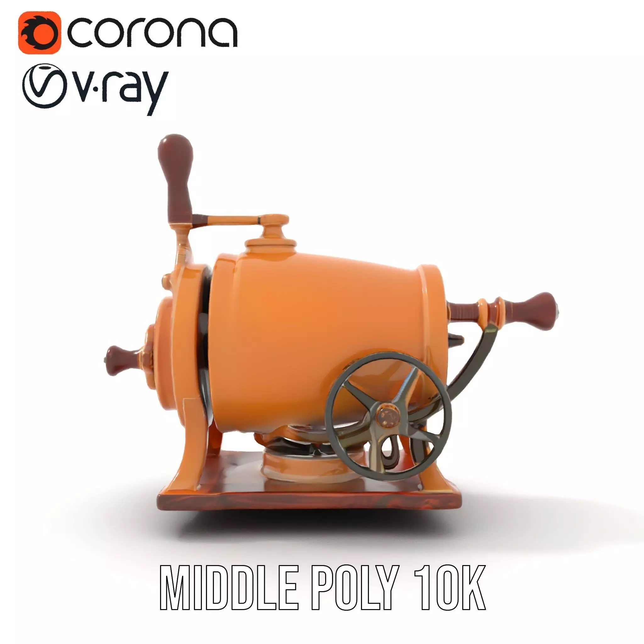 Vintage Brass Grinder model pack Low-poly 3D model_7