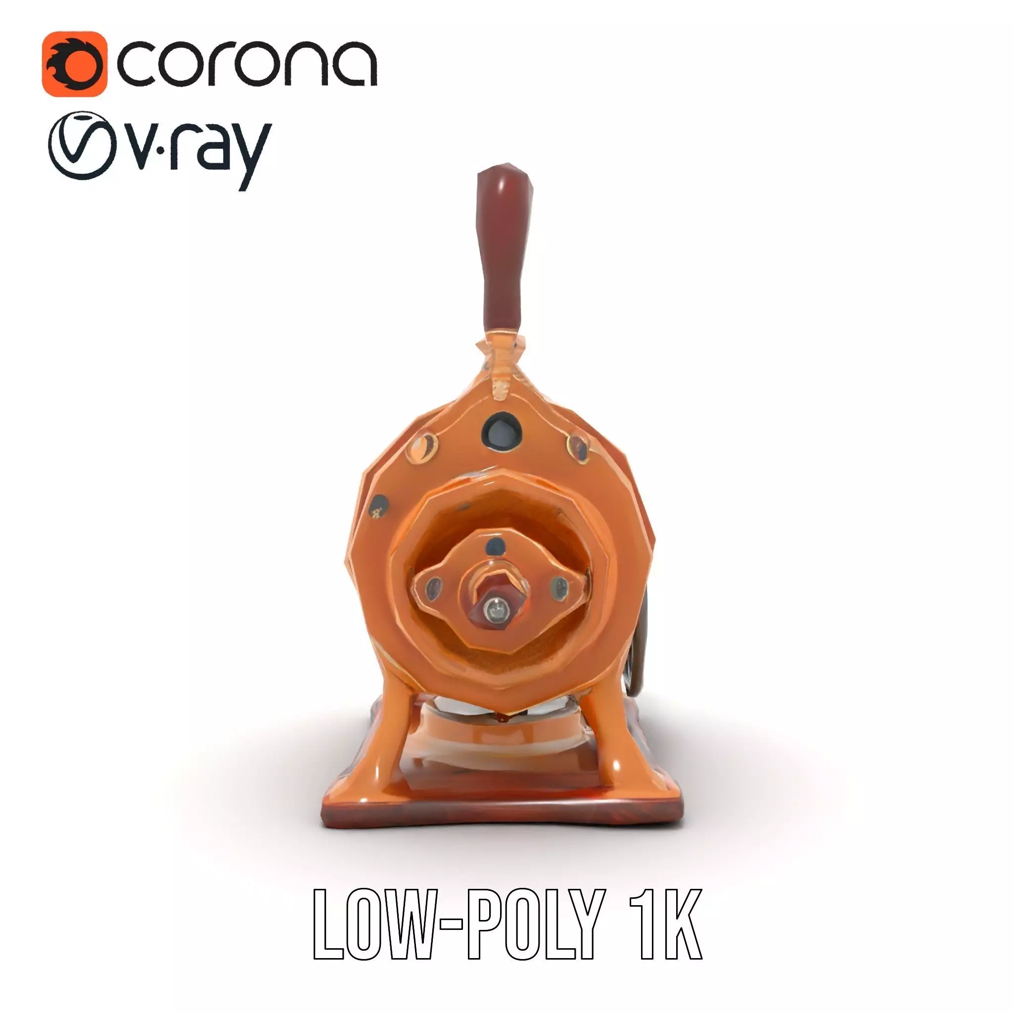 Vintage Brass Grinder model pack Low-poly 3D model_8