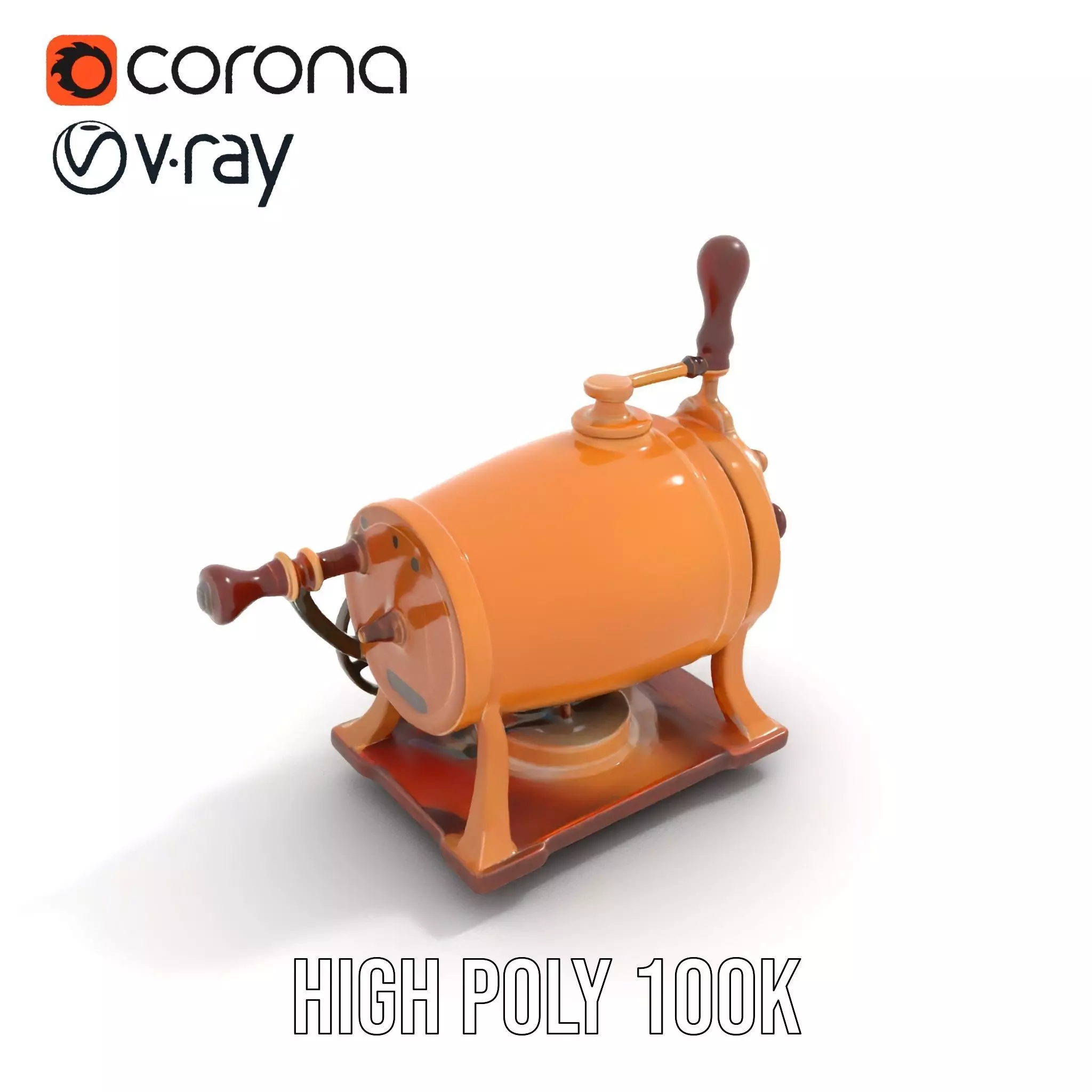 Vintage Brass Grinder model pack Low-poly 3D model_18