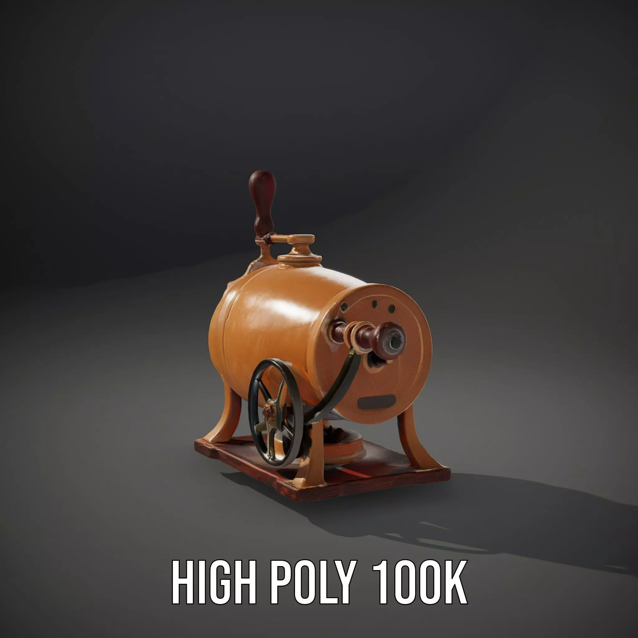 Vintage Brass Grinder model pack Low-poly 3D model_11