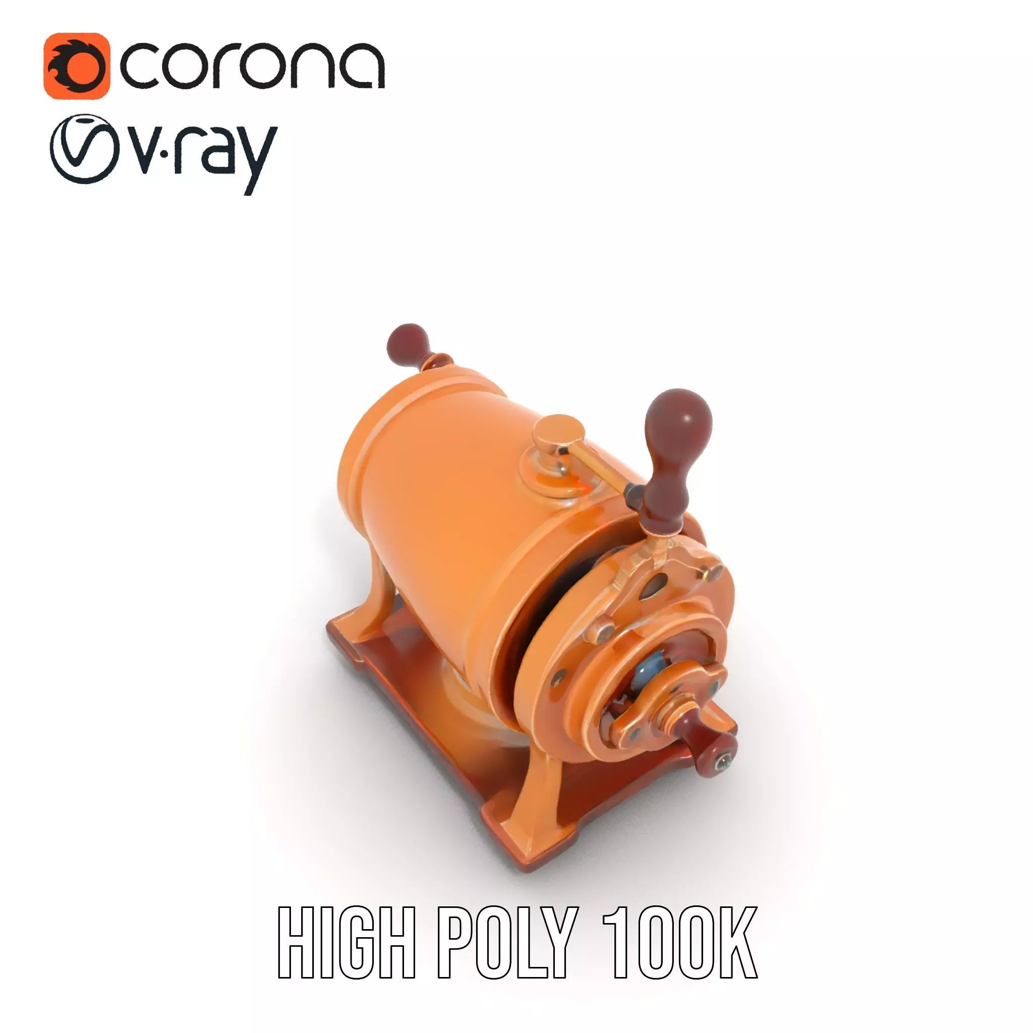 Vintage Brass Grinder model pack Low-poly 3D model_24