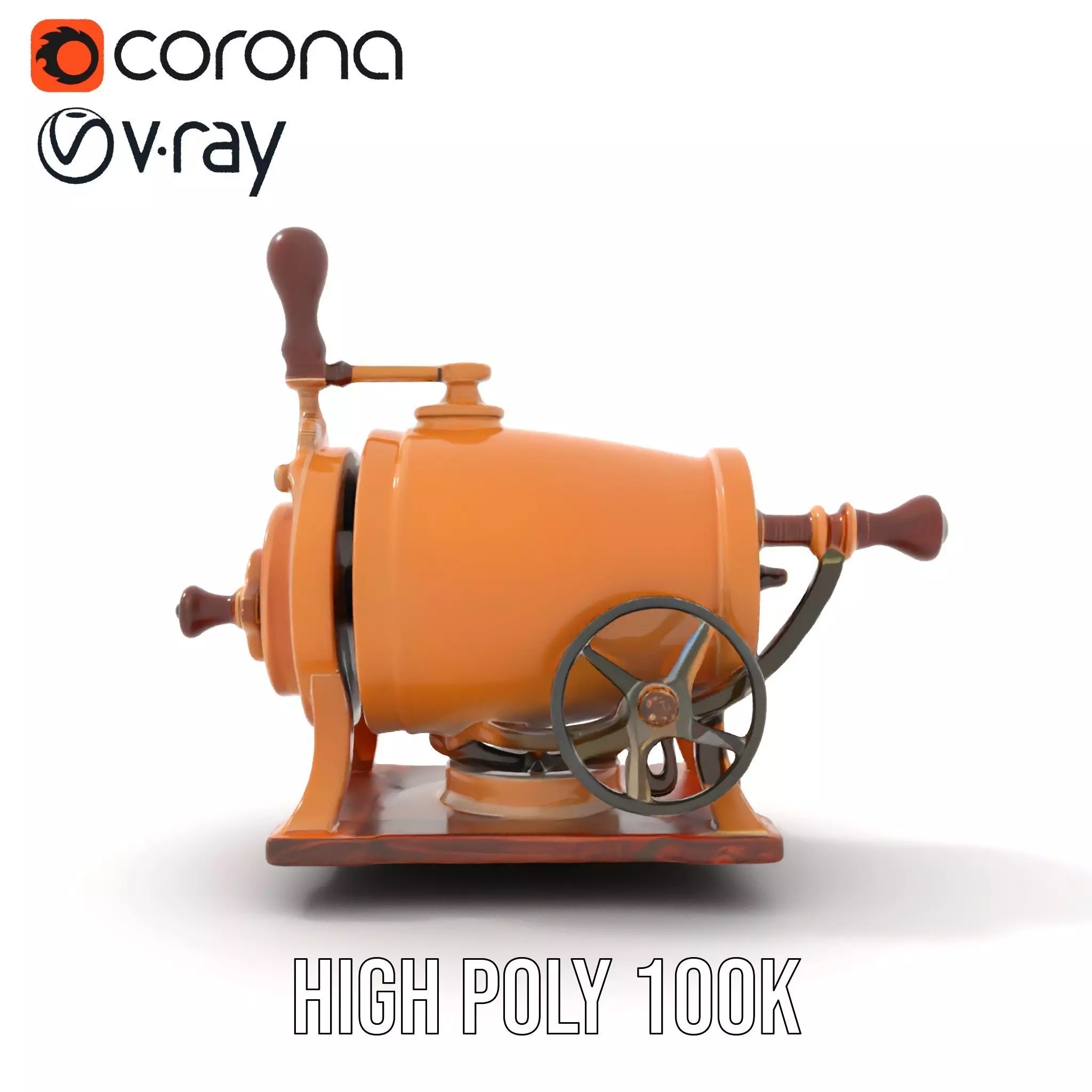 Vintage Brass Grinder model pack Low-poly 3D model_34