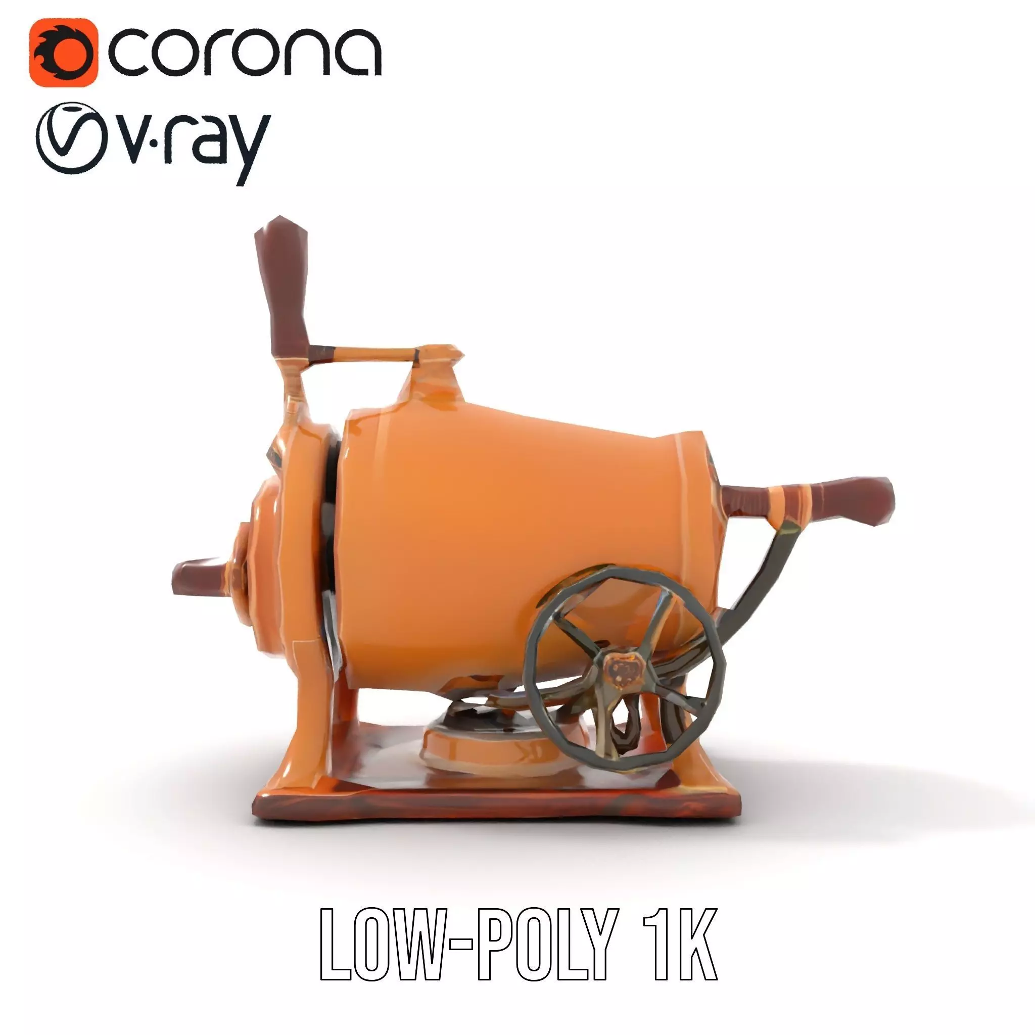 Vintage Brass Grinder model pack Low-poly 3D model_15