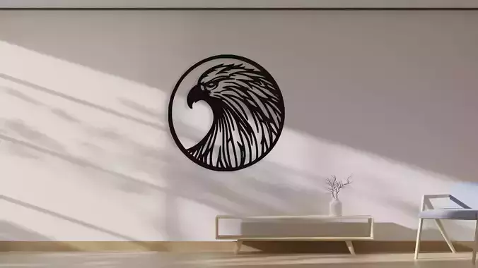 Eagle Head Circle Wall Decor