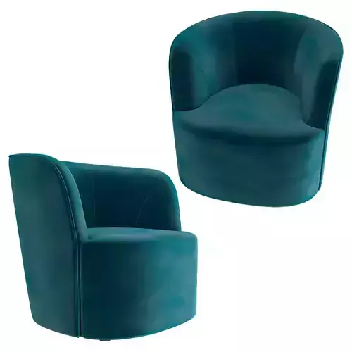 Modern Blue Swivel Armchair 