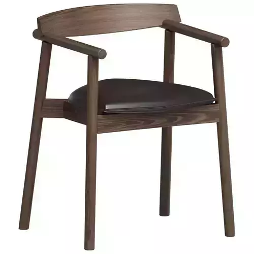 Modern Wooden Dining Chair with Leather Cushion