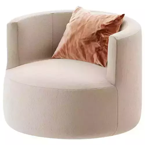 Modern Beige Fabric Lounge Chair 