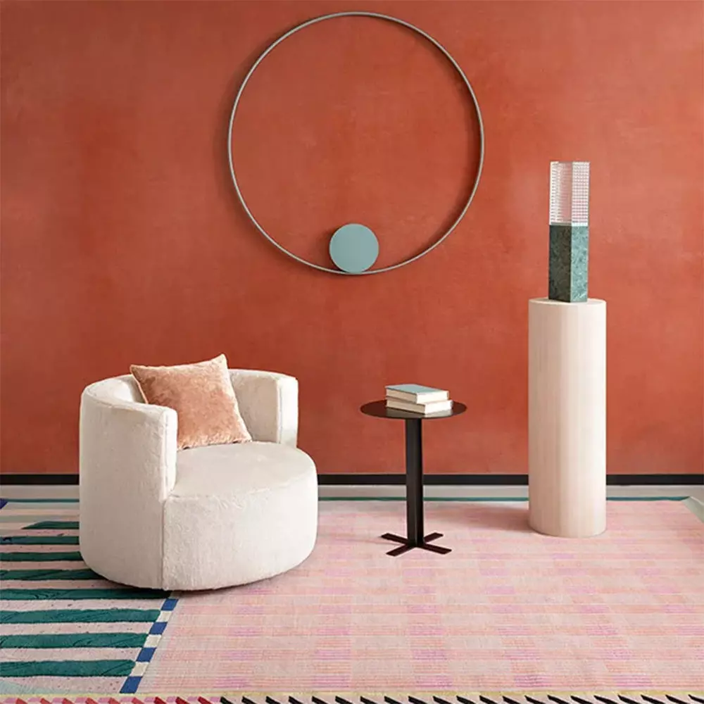 Modern Beige Fabric Lounge Chair  Low-poly 3D model_1