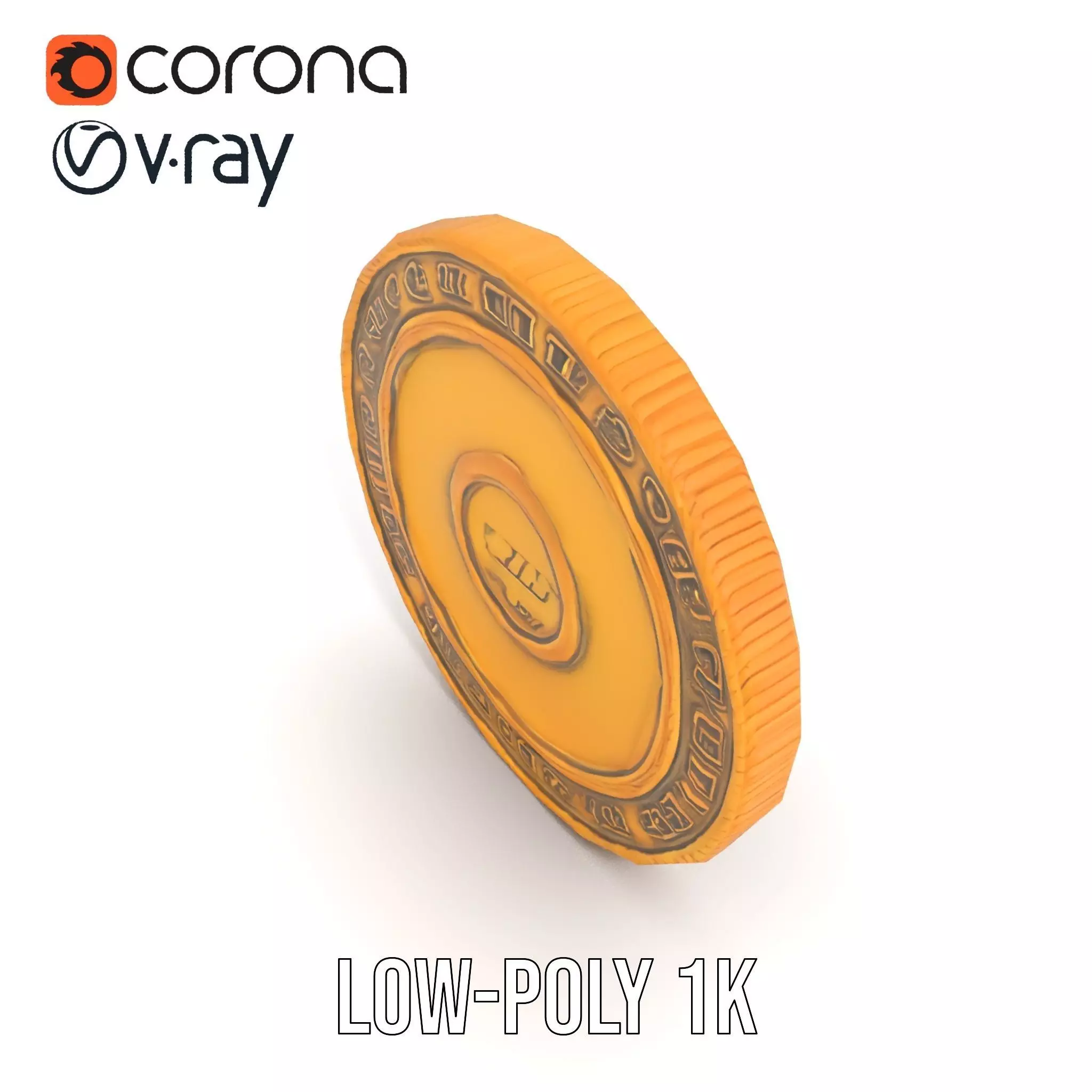 Golden Cryptic Dial model pack Low-poly 3D model_12