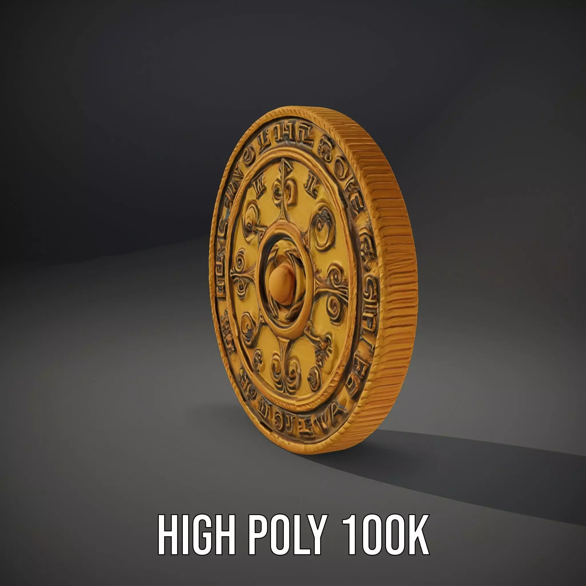 Golden Cryptic Dial model pack Low-poly 3D model_10
