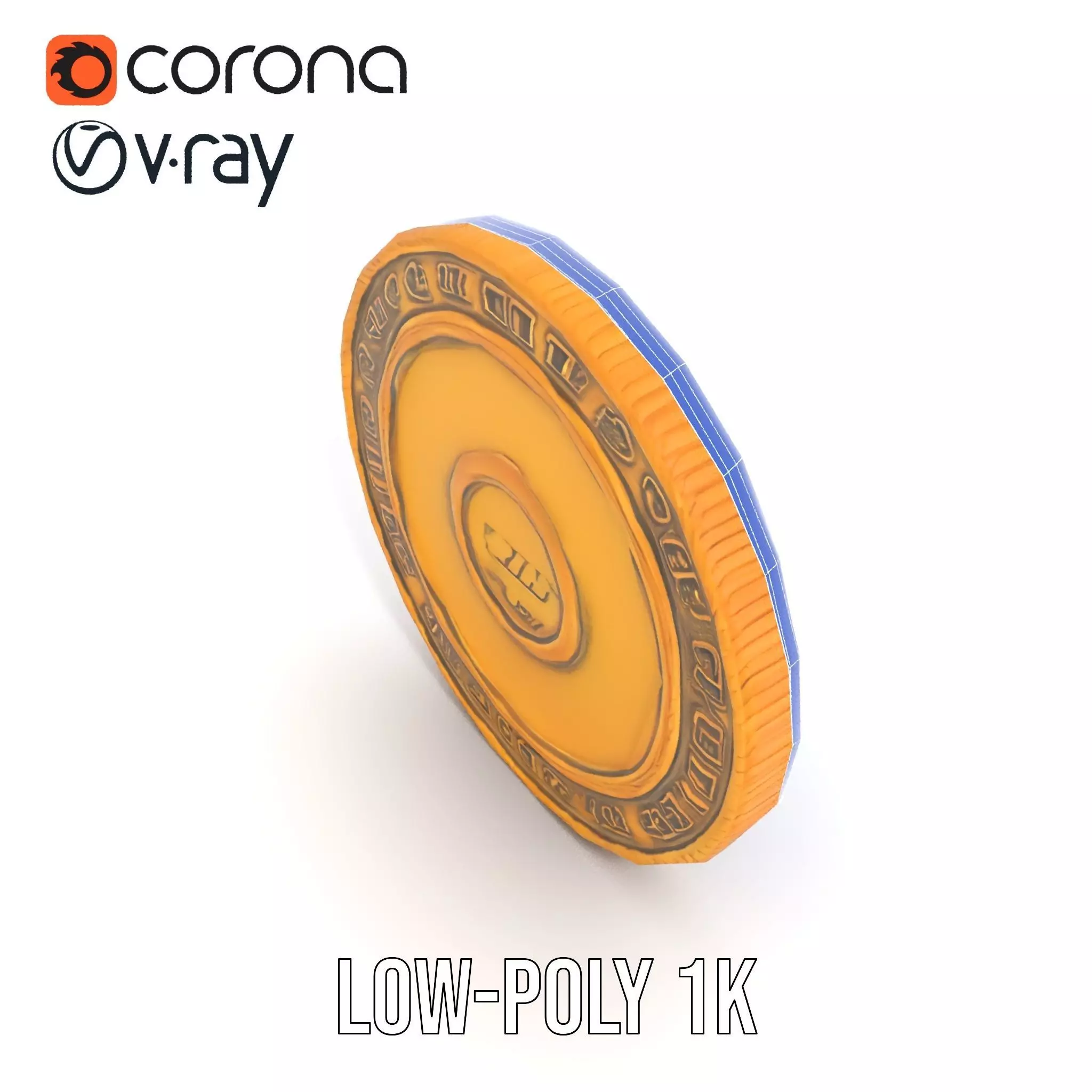 Golden Cryptic Dial model pack Low-poly 3D model_31