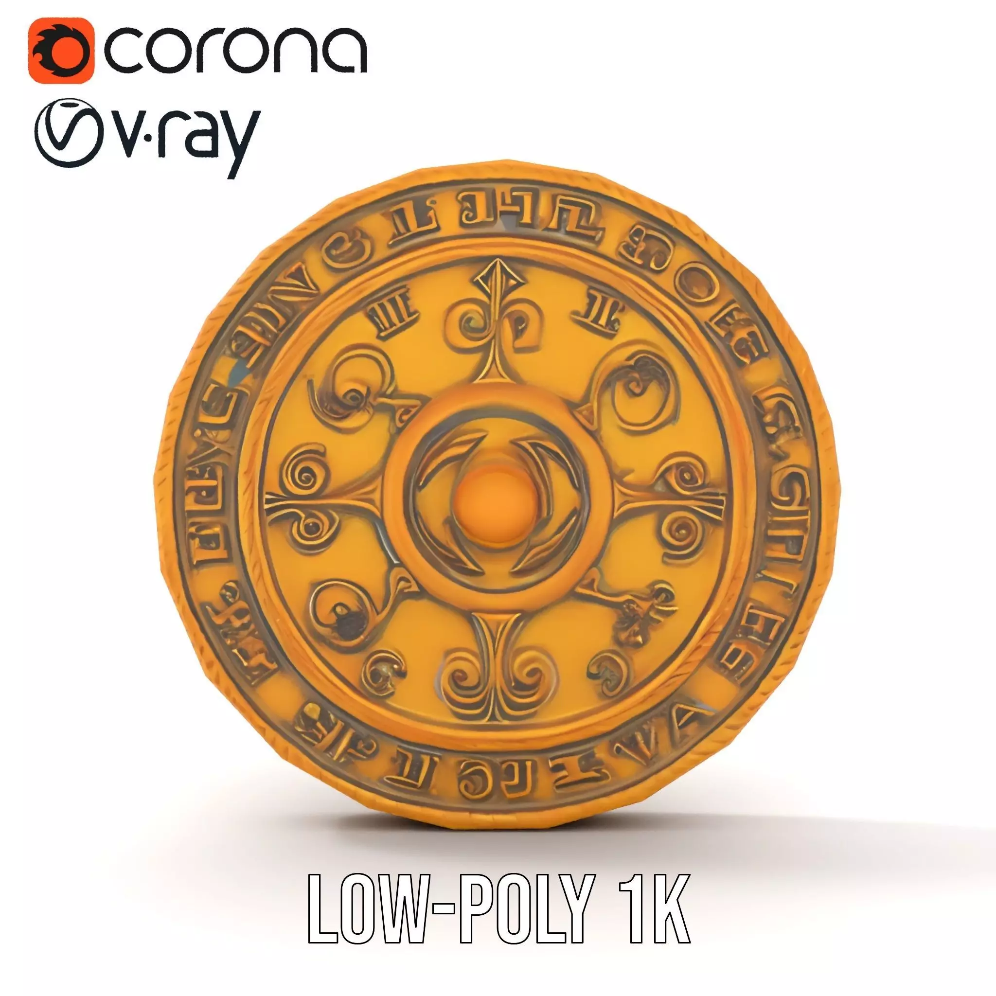 Golden Cryptic Dial model pack Low-poly 3D model_23