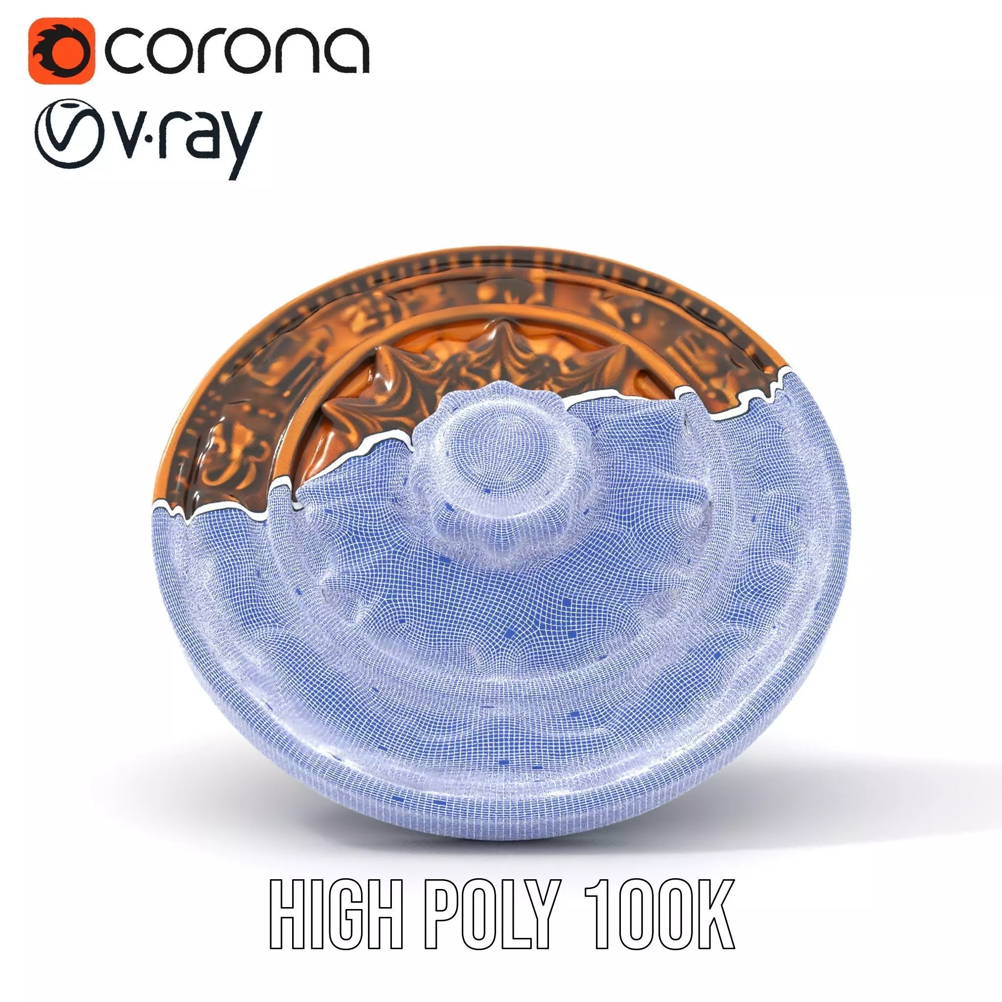 Ancient Bronze Amulet model pack Low-poly 3D model_34