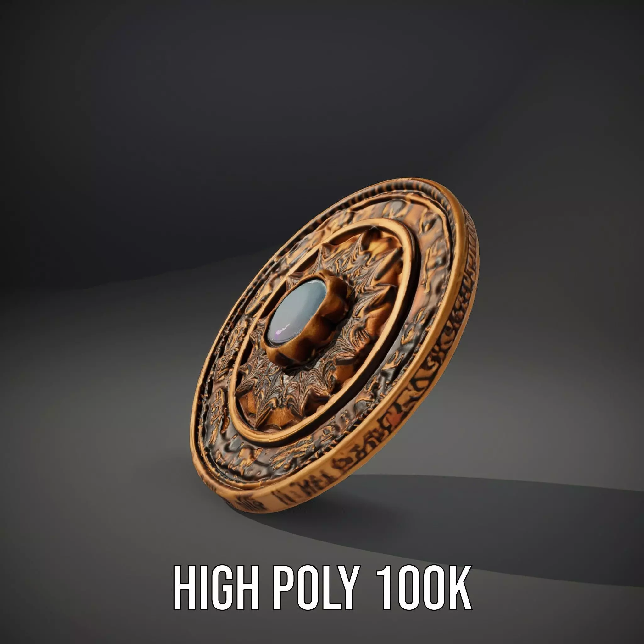 Ancient Bronze Amulet model pack Low-poly 3D model_11