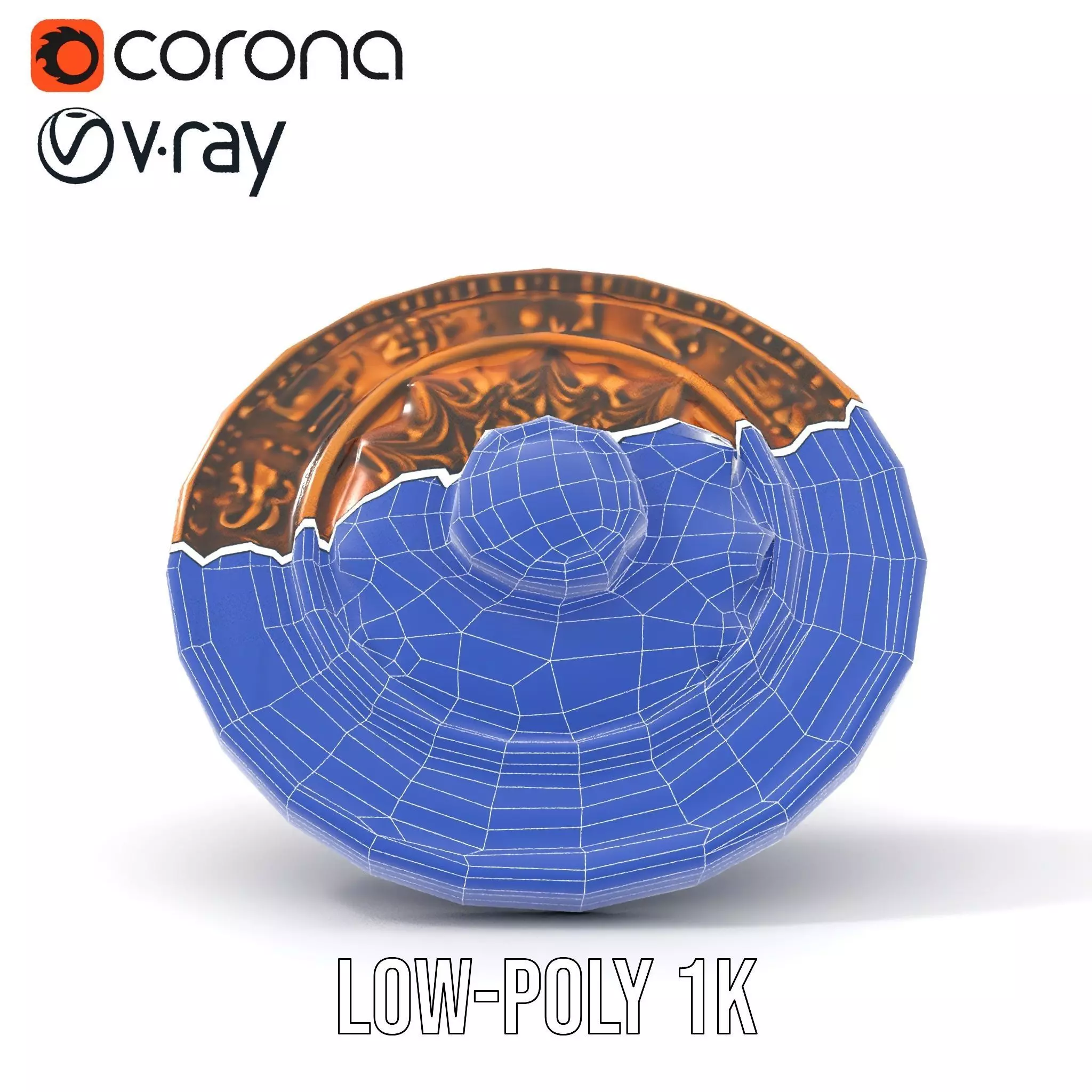 Ancient Bronze Amulet model pack Low-poly 3D model_20