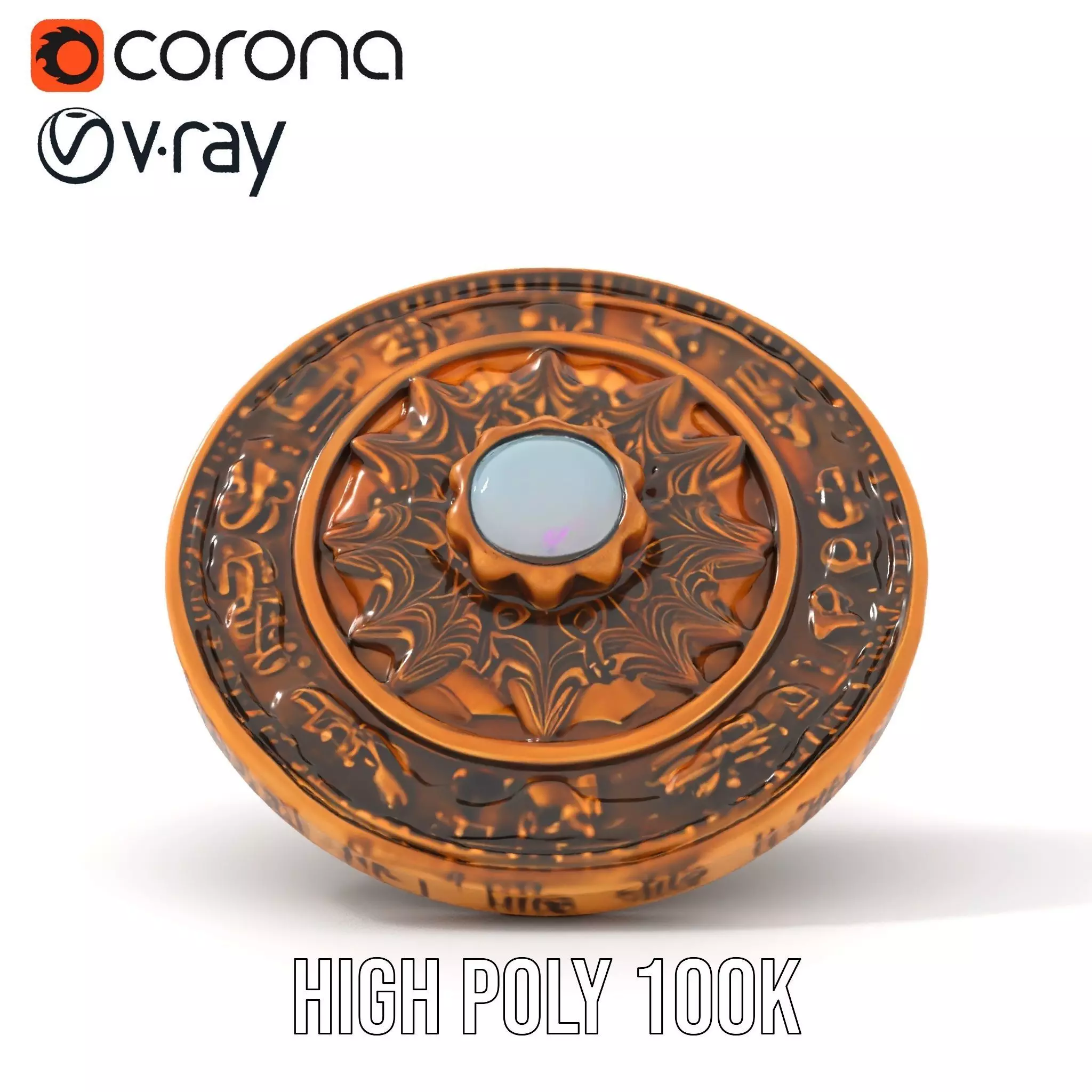 Ancient Bronze Amulet model pack Low-poly 3D model_32