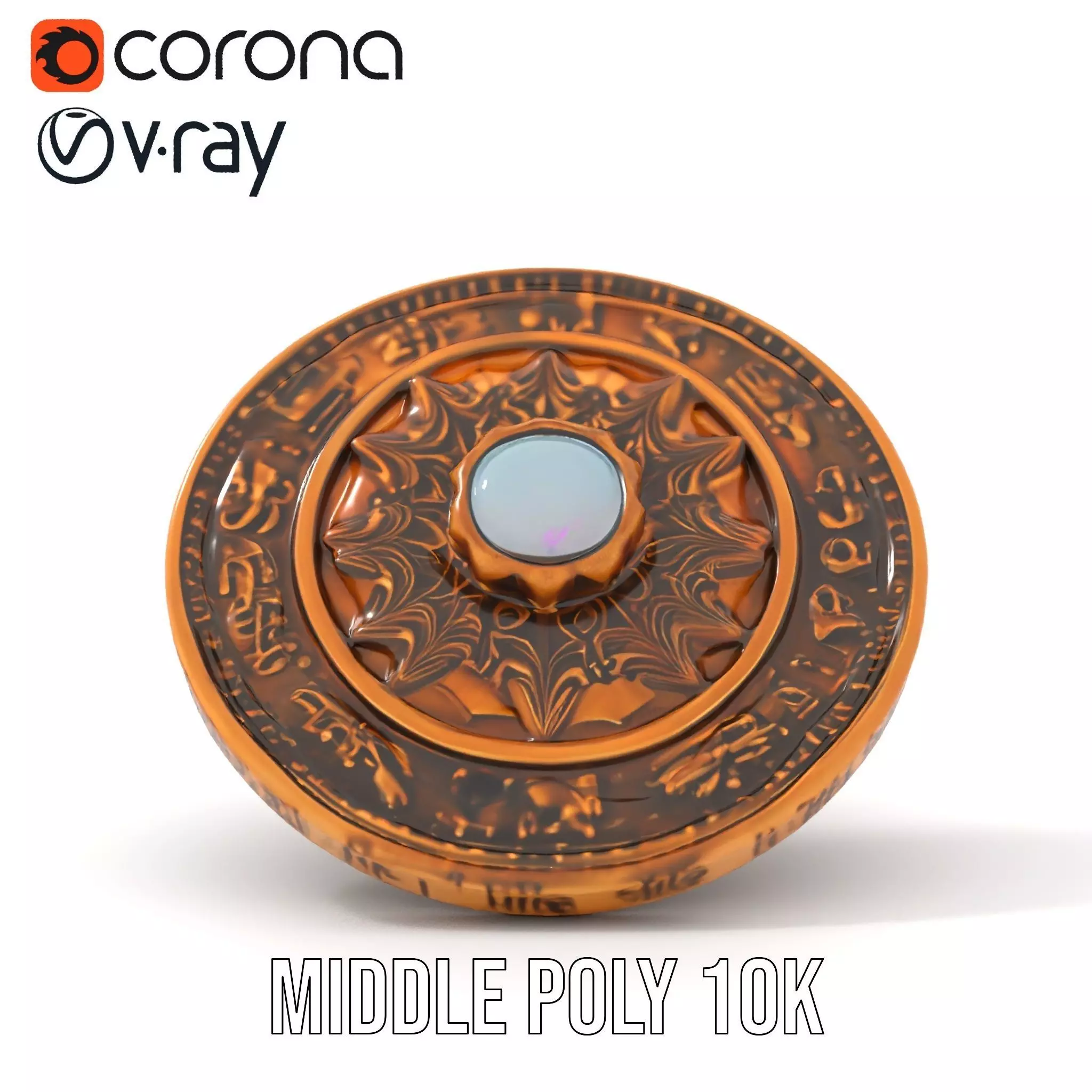 Ancient Bronze Amulet model pack Low-poly 3D model_7