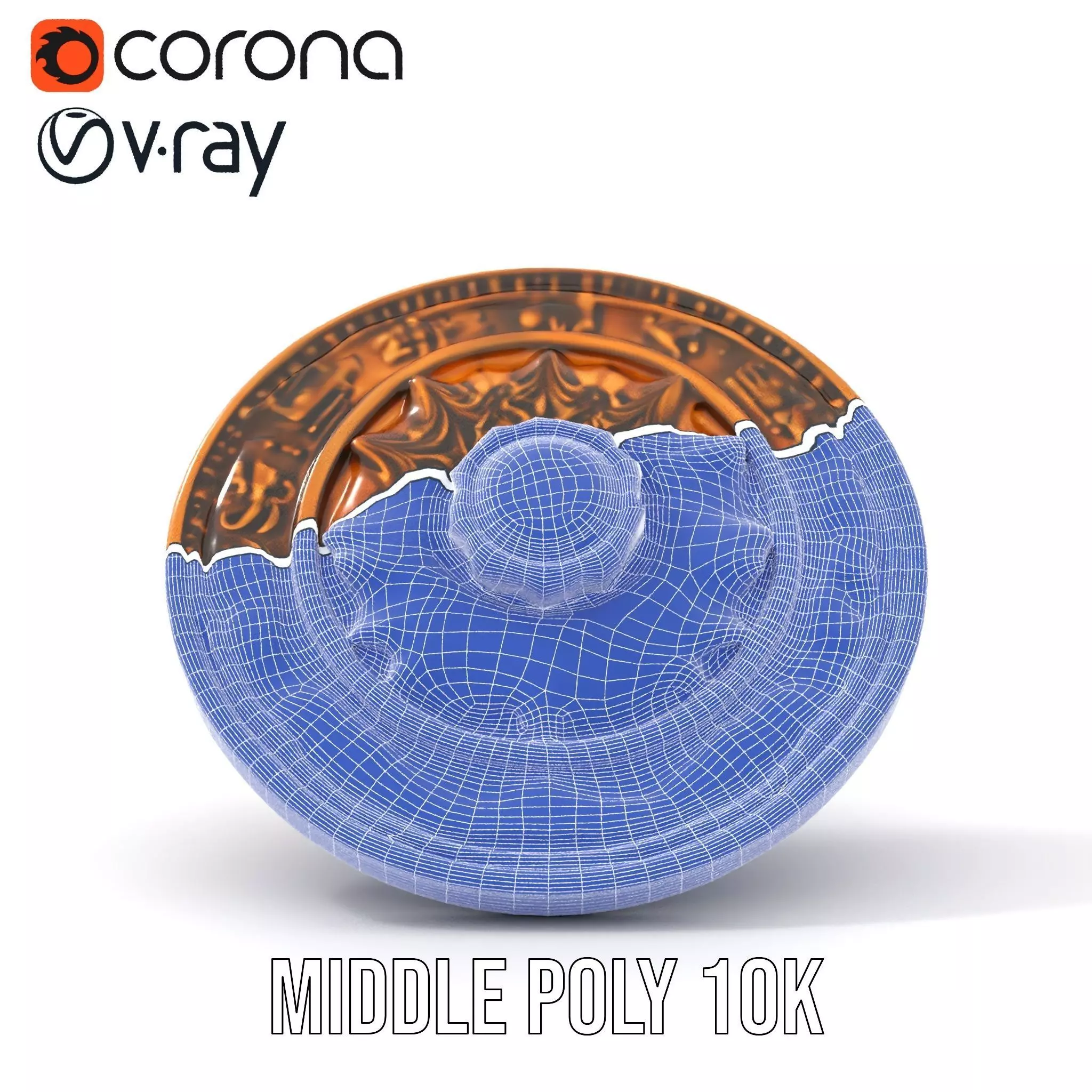 Ancient Bronze Amulet model pack Low-poly 3D model_30