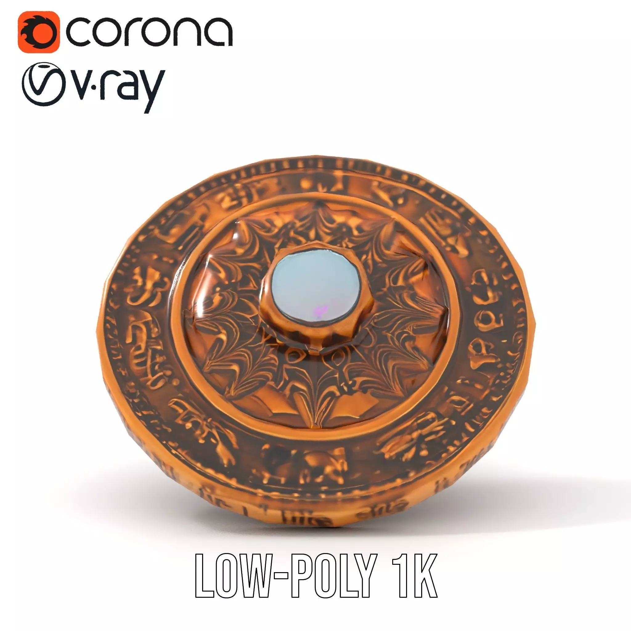 Ancient Bronze Amulet model pack Low-poly 3D model_13