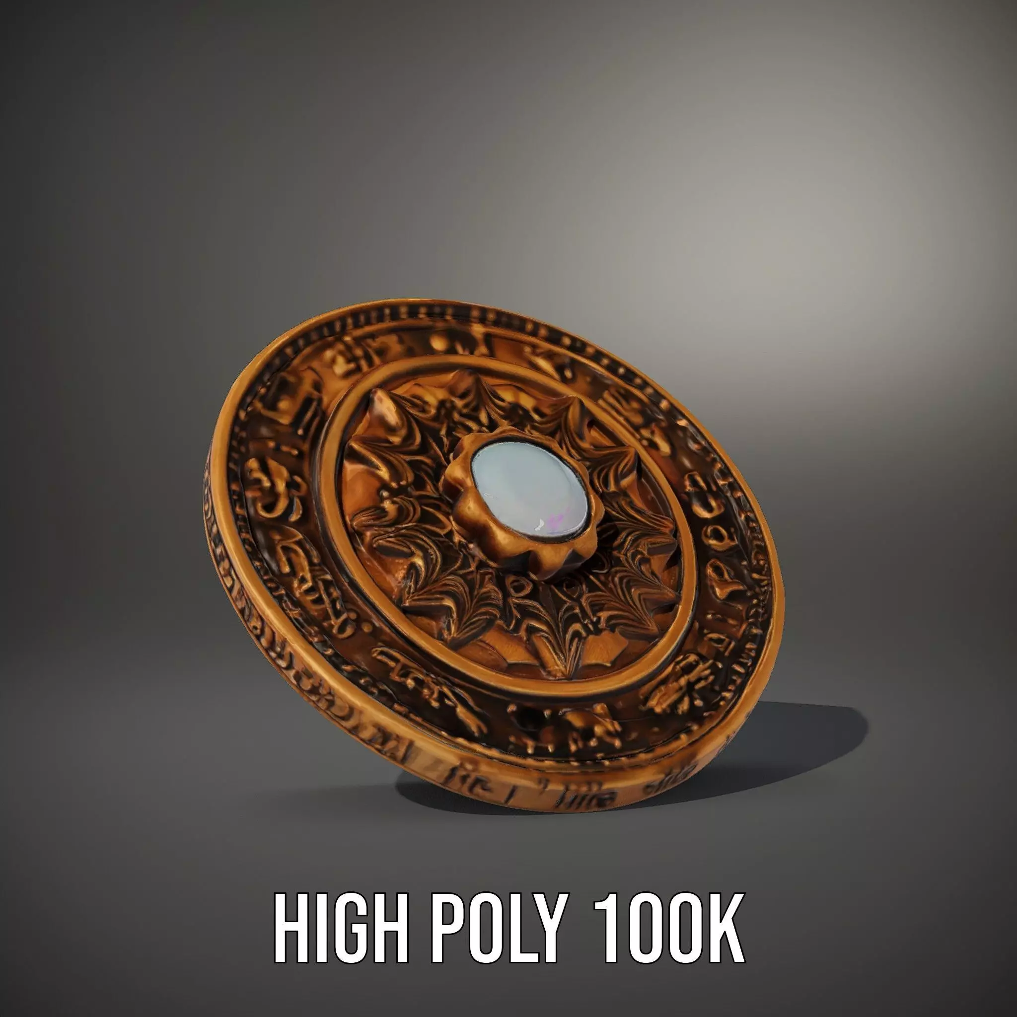 Ancient Bronze Amulet model pack Low-poly 3D model_9