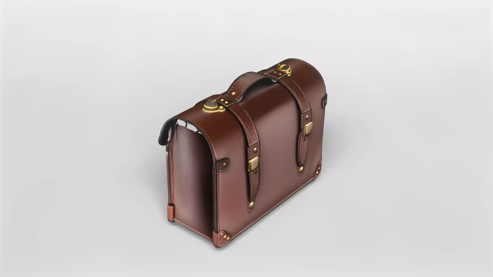 Classic Leather Briefcase 3D Model 3D model_3