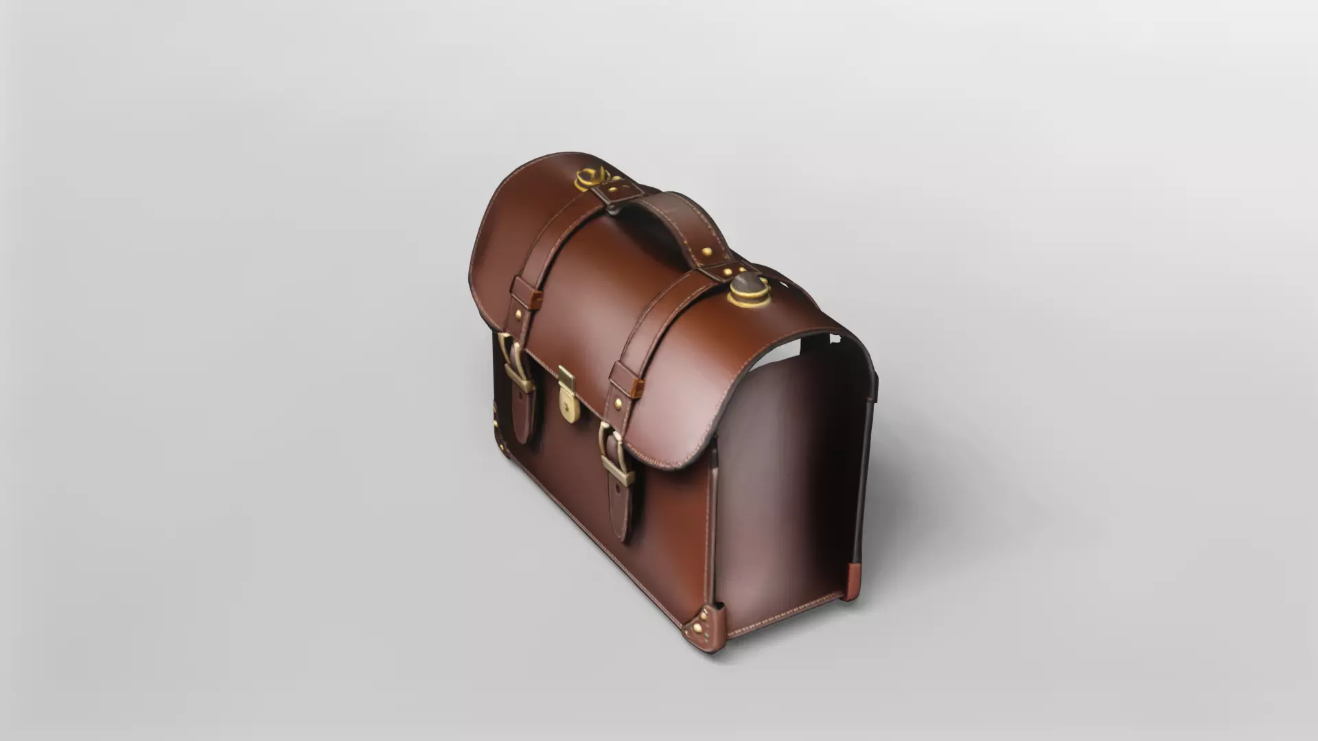 Classic Leather Briefcase 3D Model 3D model_2