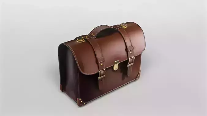 Classic Leather Briefcase 3D Model