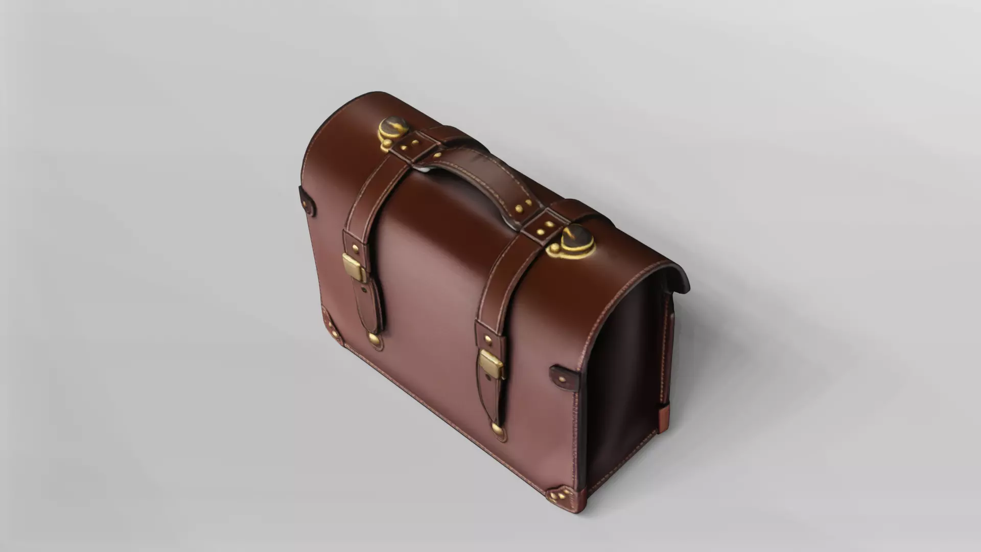 Classic Leather Briefcase 3D Model 3D model_4