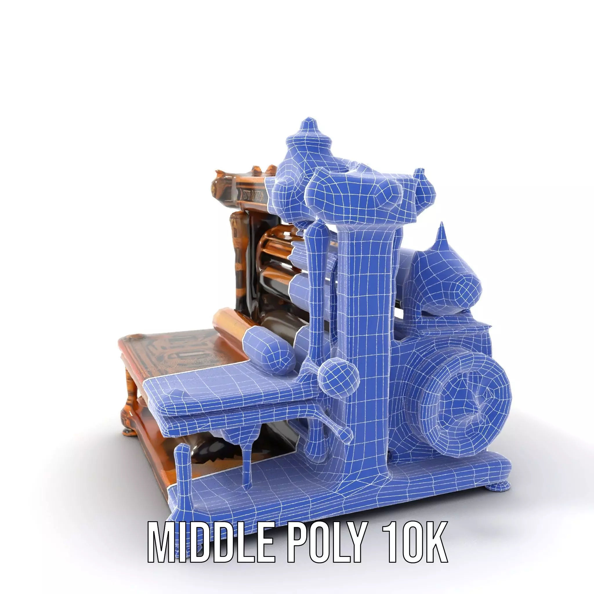 Antique Printing Press model pack Low-poly 3D model_16