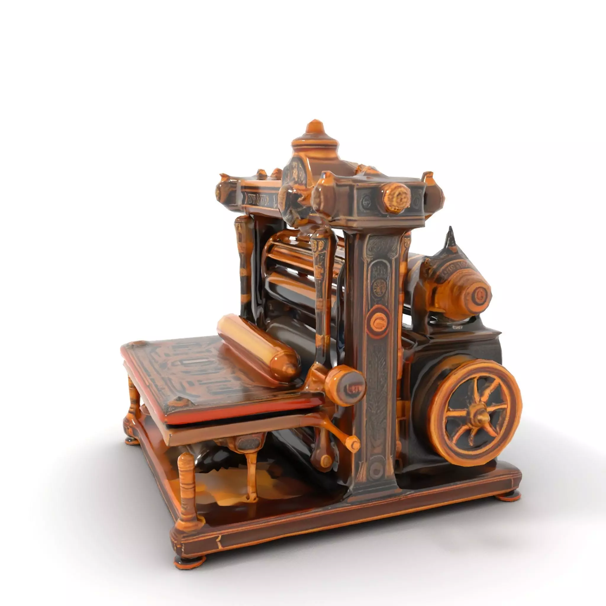 Antique Printing Press model pack Low-poly 3D model_6