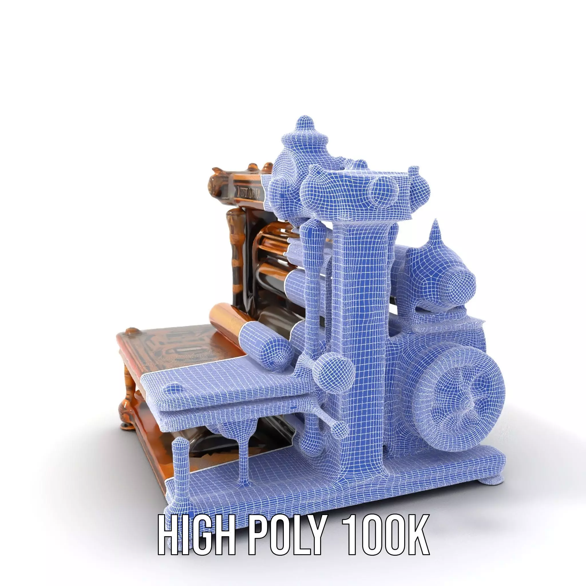 Antique Printing Press model pack Low-poly 3D model_5