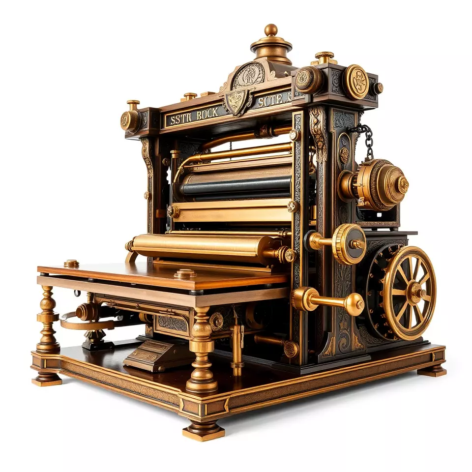 Antique Printing Press model pack Low-poly 3D model_3