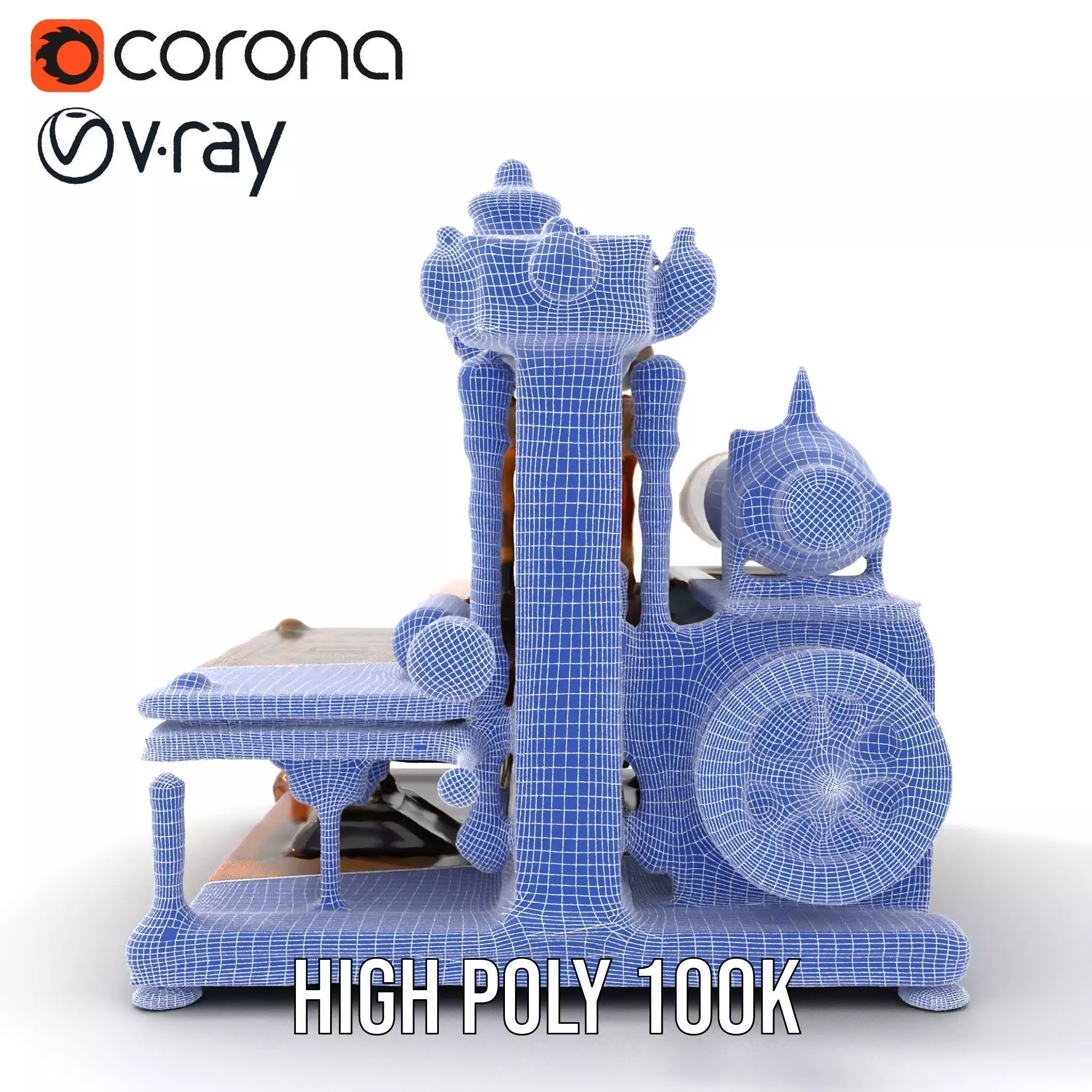 Antique Printing Press model pack Low-poly 3D model_33