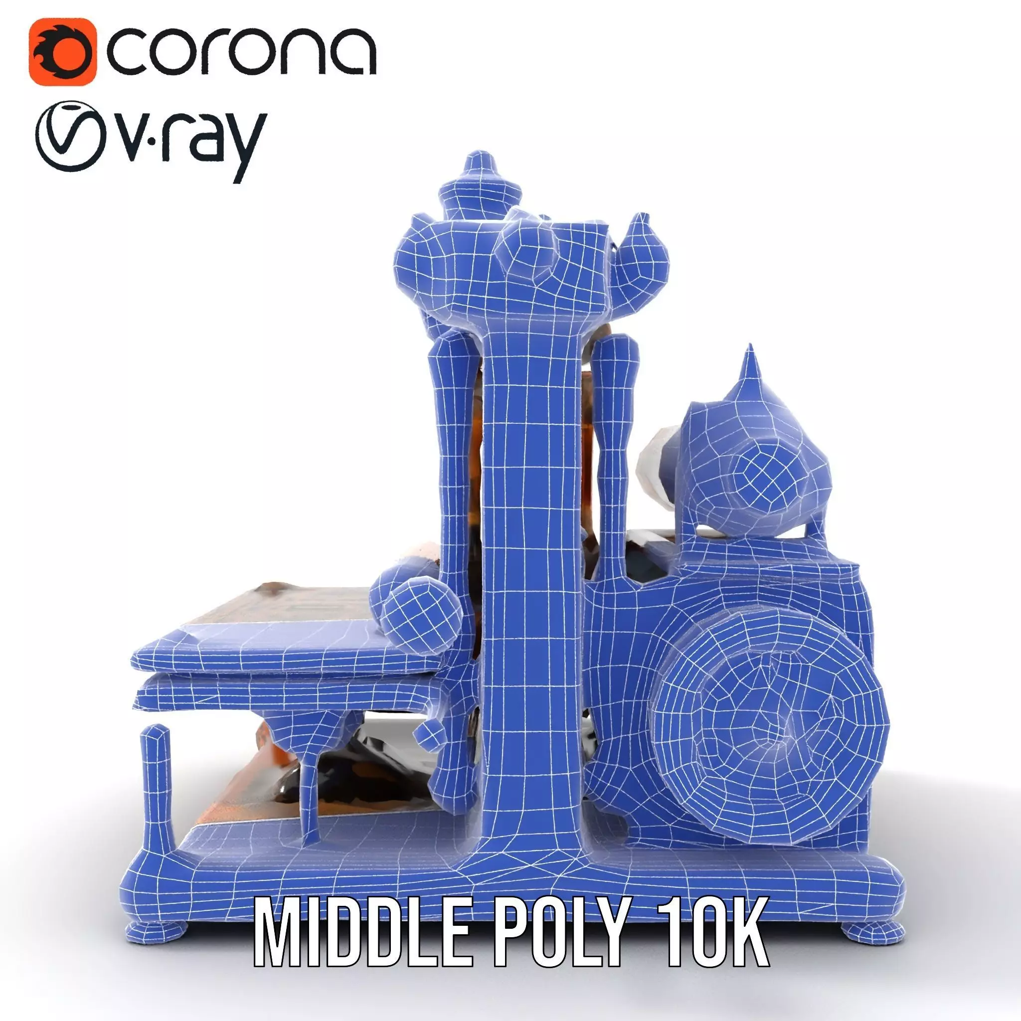 Antique Printing Press model pack Low-poly 3D model_25