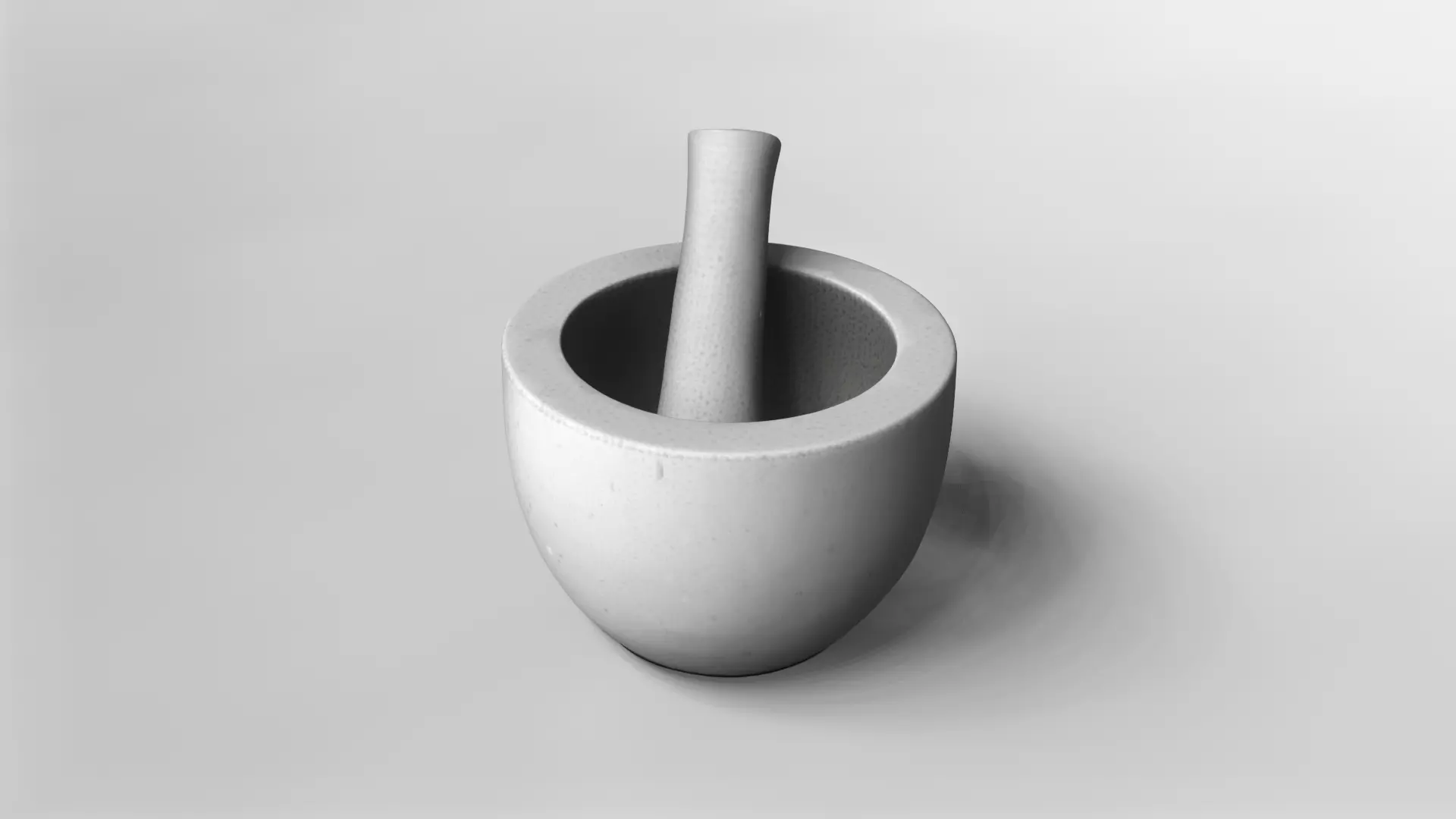 Realistic Granite Mortar and Pestle 3D Model 3D model_1