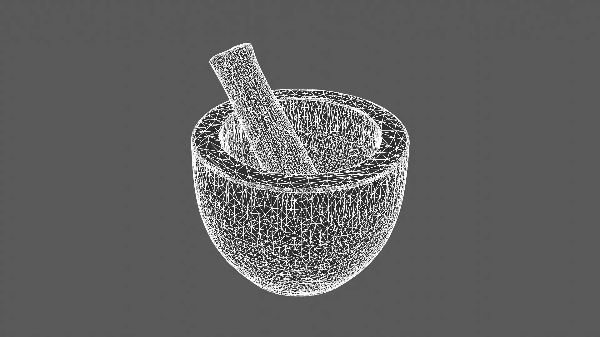 Realistic Granite Mortar and Pestle 3D Model 3D model_5